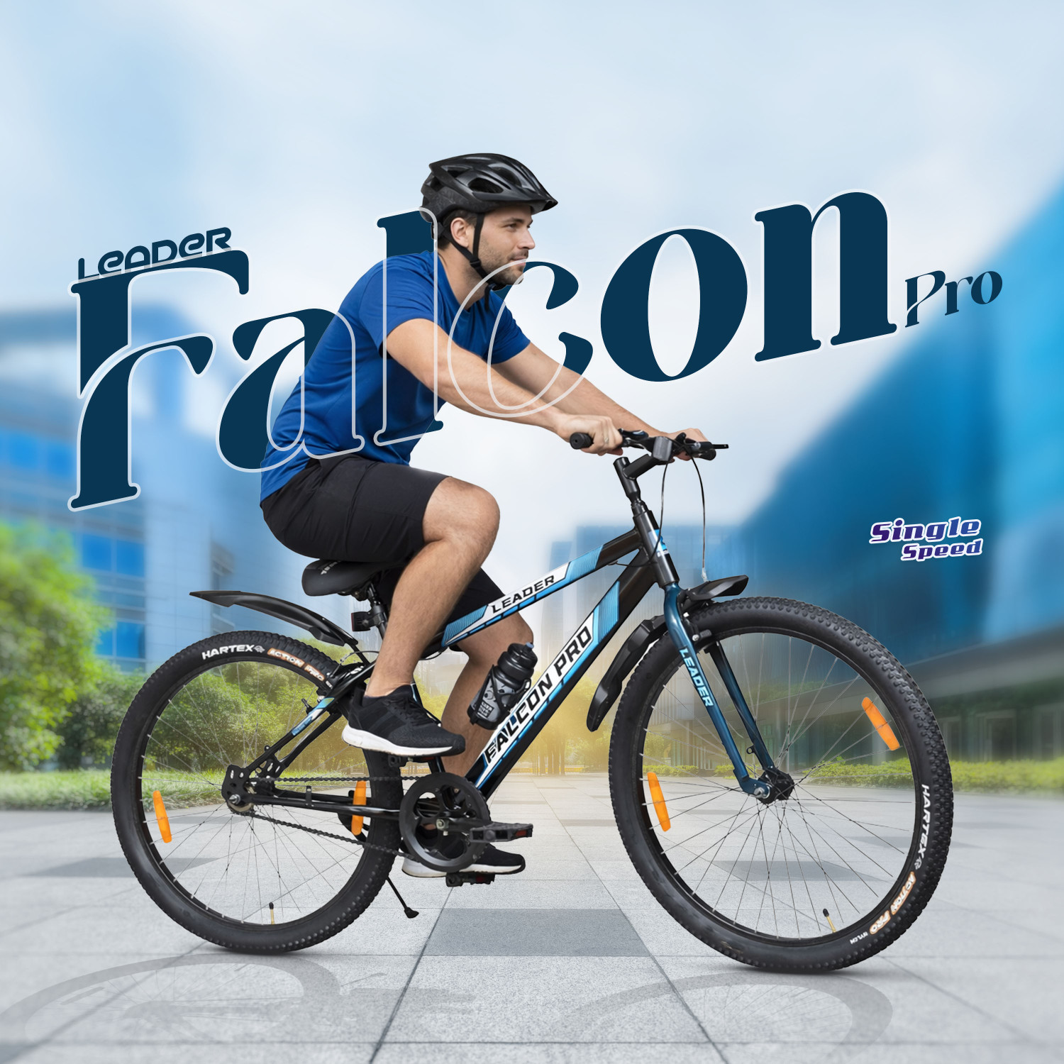 Image of LEADER Falcon Pro 26T Bicycle for Men, Single Speed MTB Bike,Caliper Brake & Rigid Fork 26 T (inch) Mountain Cycle