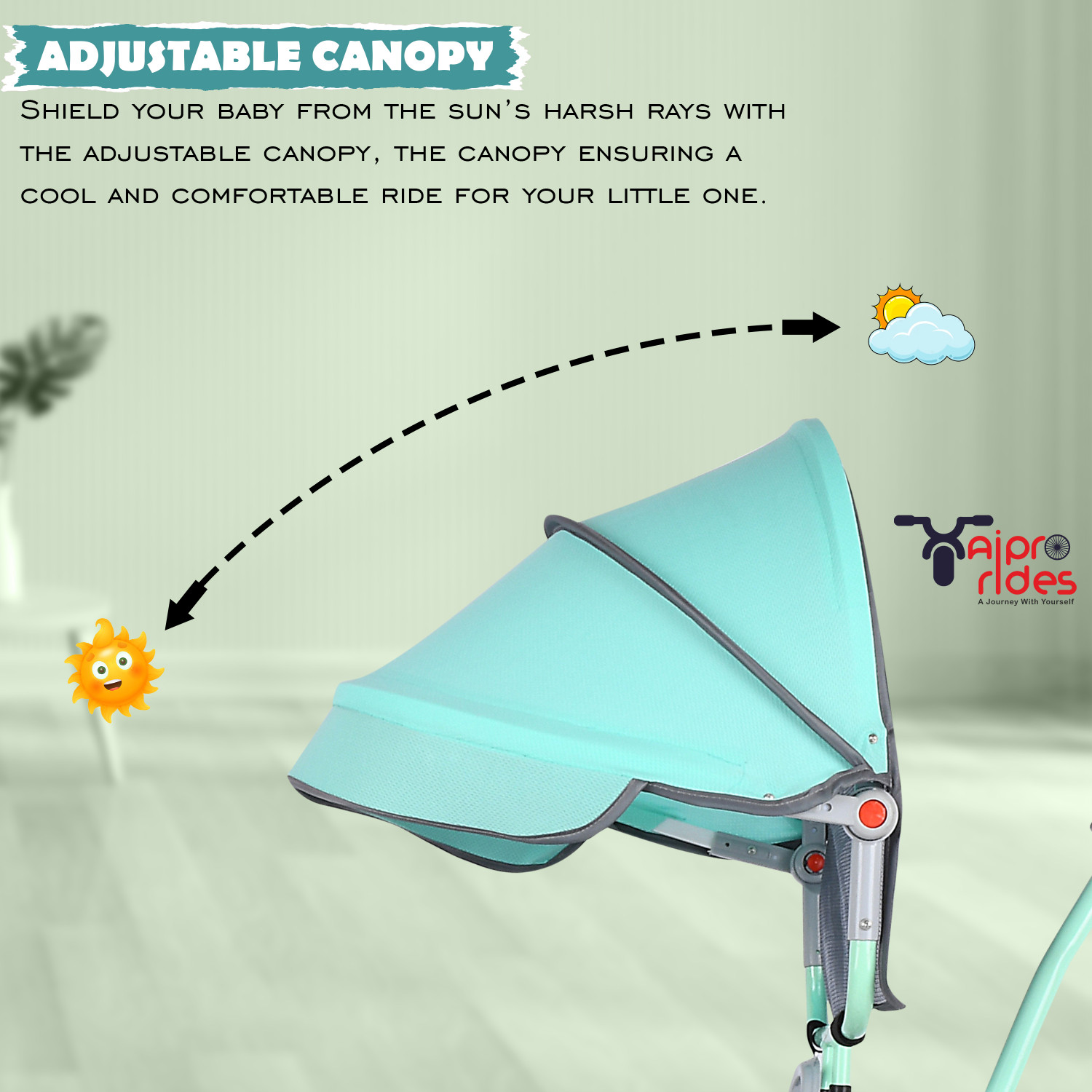 Image of Xaipro PREMIUM NEW R-1 HOOD TRICYCLE WITH BACK MUDGAURD FOR 1 TO 3 YEAR KIDS TRICYCLE 10 T (inch) Balance Bike