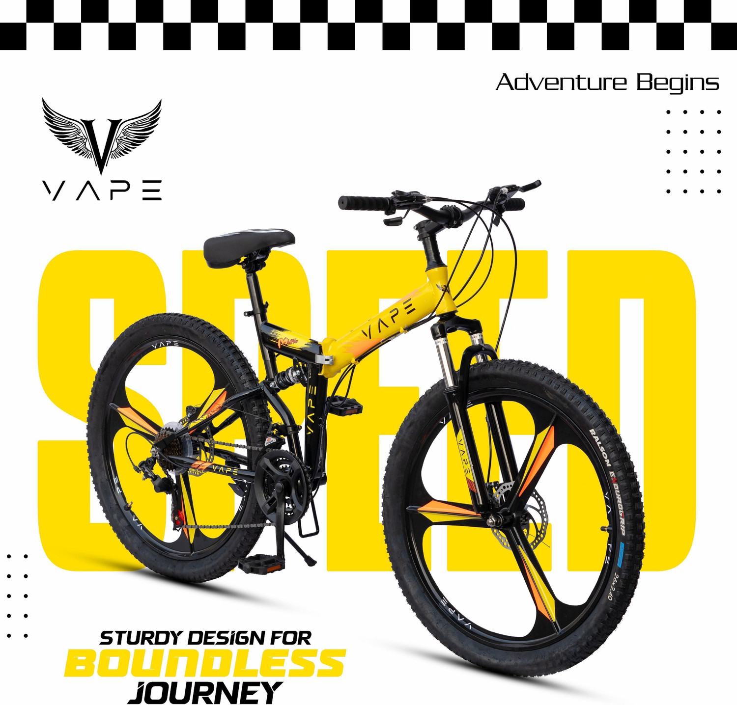 Image of GOAL 21-Speed Folding bicycle with Front Suspension, Mag Wheels, 26x2.40 Tyres 26 T (inch) Folding Bikes /Folding Cycle