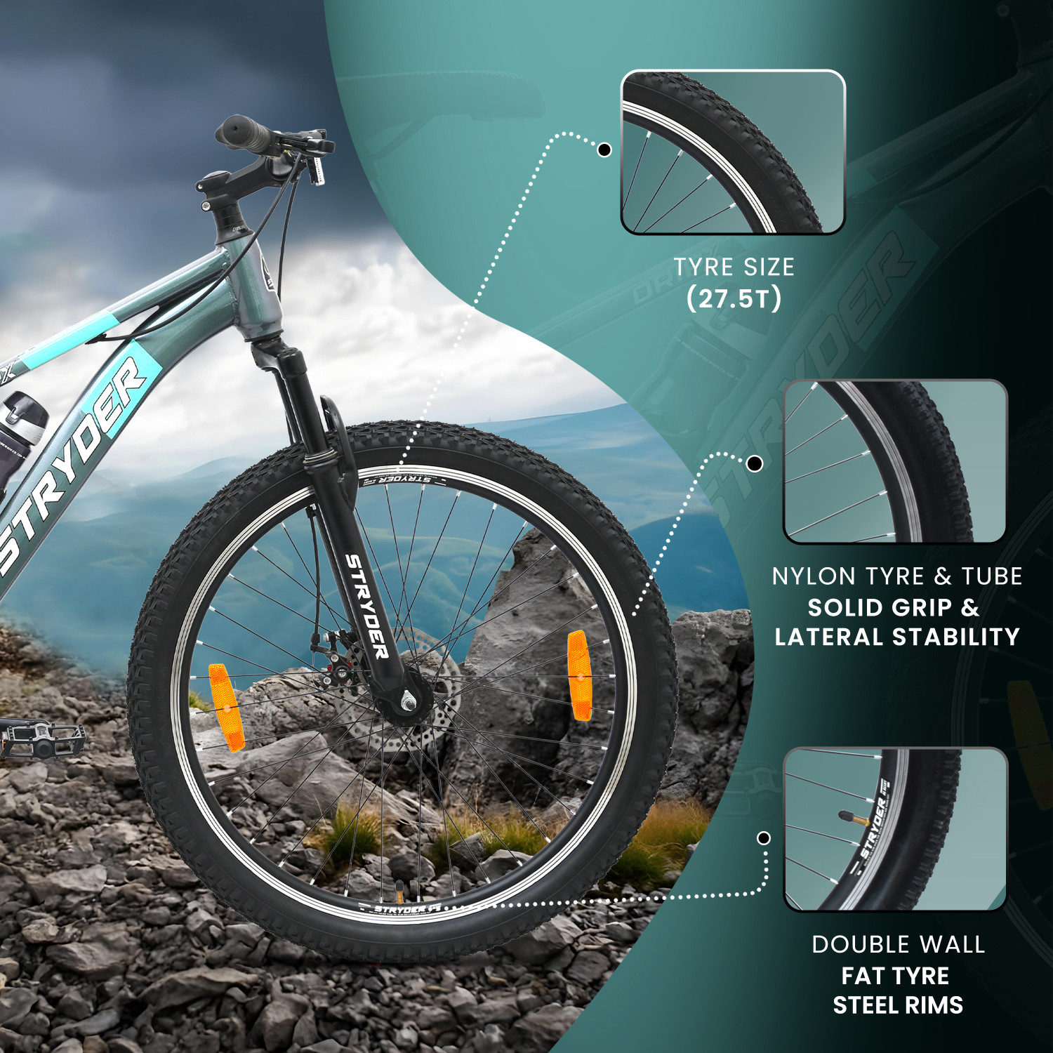 Image of STRYDER 27.5 inch DRIPX Single Speed Bicycle | Durable & Stylish Ride 27.5 T (inch) Mountain Cycle