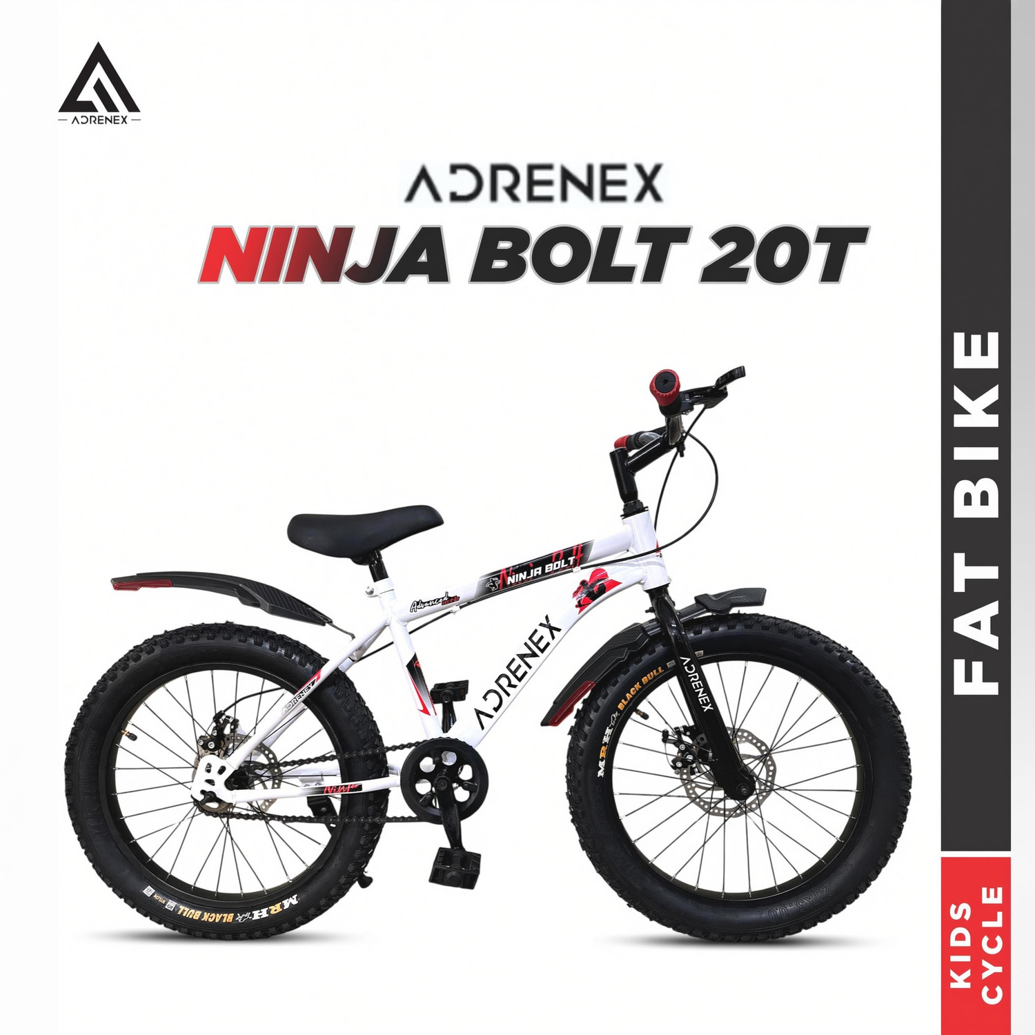 Image of Adrenex Ninja Bolt 20T | 20x3.00 | Disc Brakes 20 T (inch) BMX Cycle