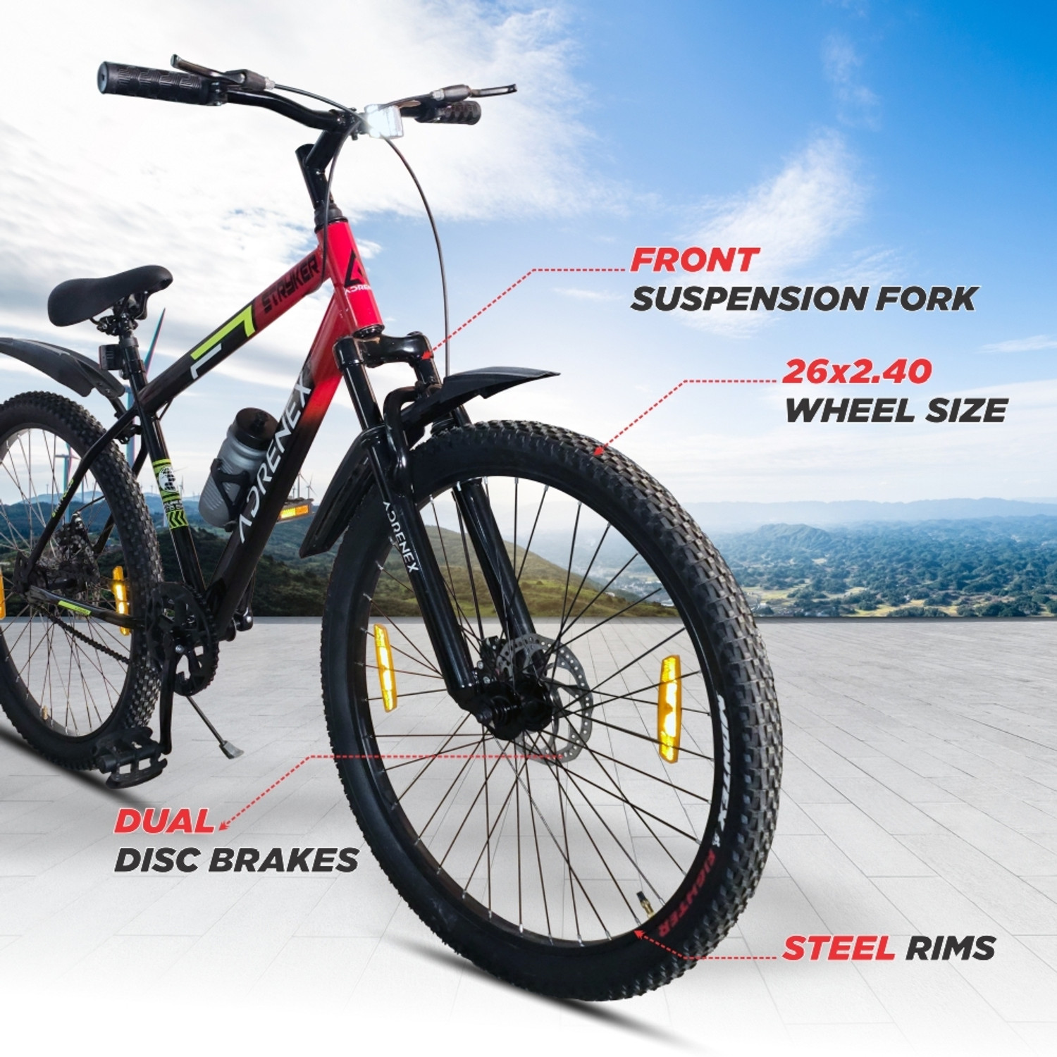Image of Adrenex Stryker 26T FXDD | 85% Pre- Assembled | 26 T (inch) Mountain Cycle