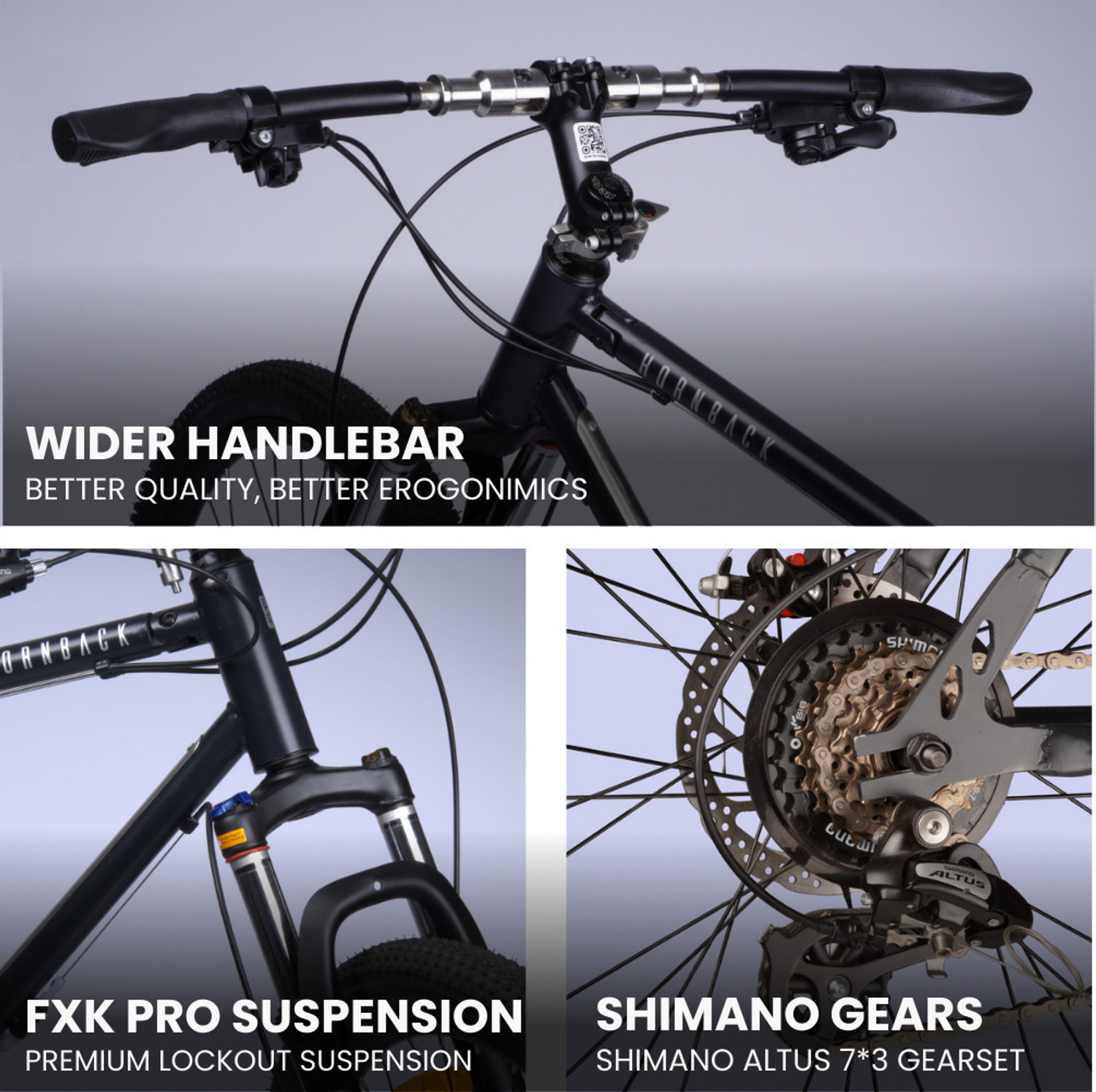 Image of HORNBACK Xpand+ Full Size Fully Assembled Foldable, Lockout Front Suspension 27.5 T (inch) Mountain Cycle