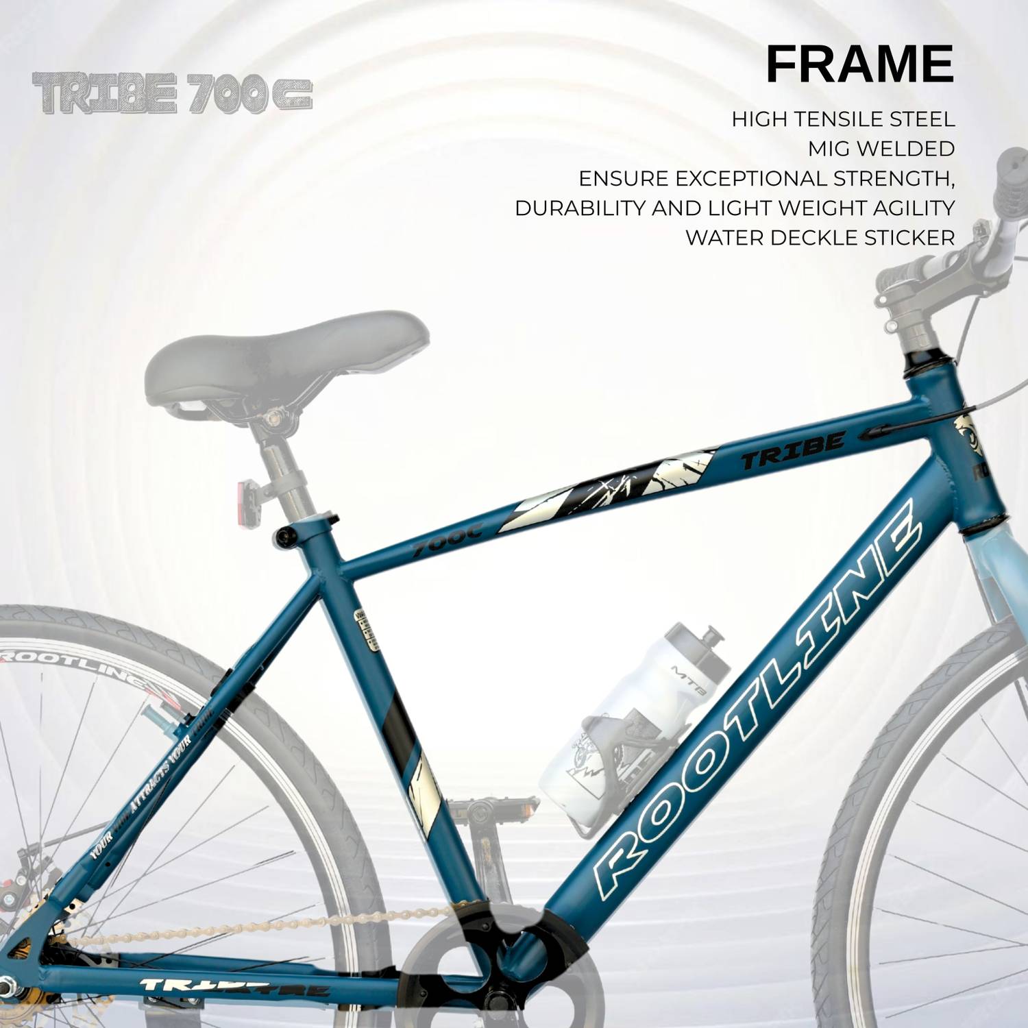 ROOTLINE TRIBE 700C Hybrid Single Speed Metallic Blue - Image 5