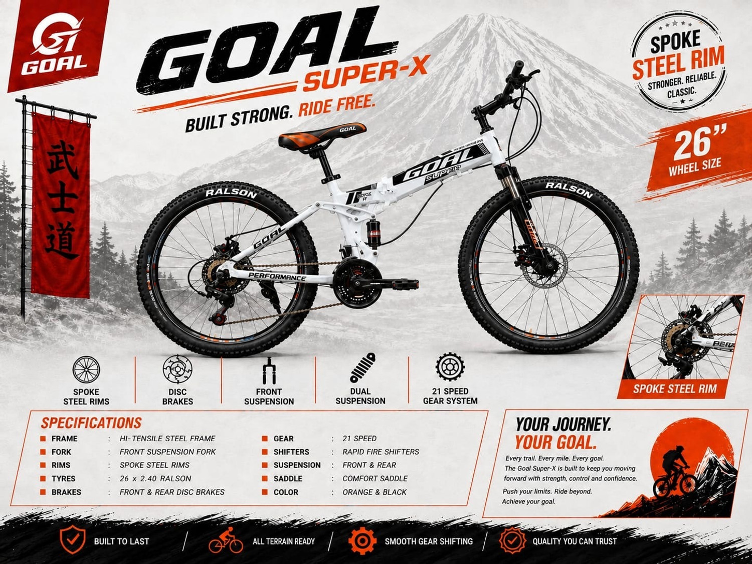 Image of GOAL FOLDING NANO RED 26 T SUPER-X FOLDING BIKES|FOLDING CYCLE 26 T (inch) Folding Bikes /Folding Cycle