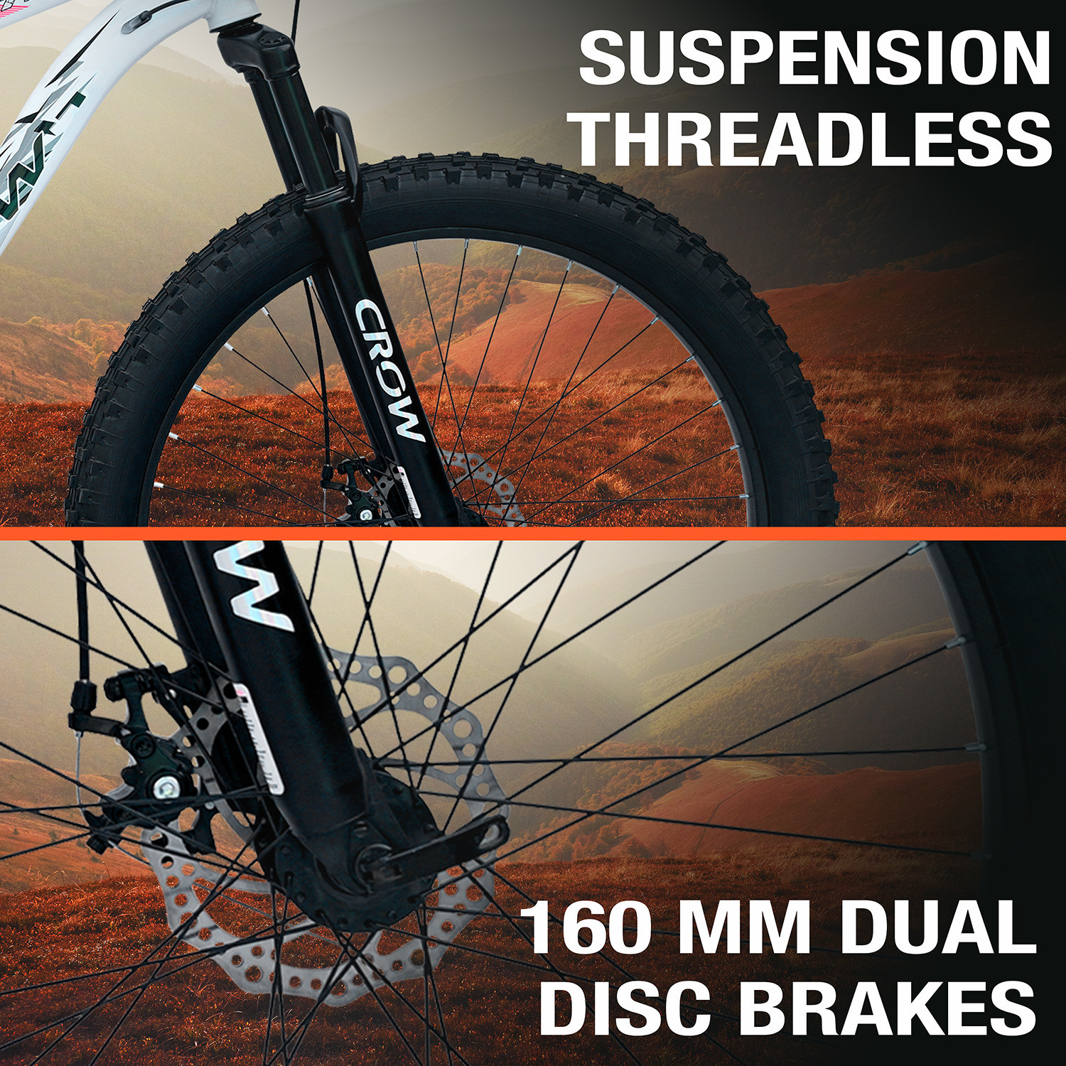 Image of Crow ATOM PRO SINGLE SPEED | DUAL DISC BRAKES | SUSPENSION FORK | MTB 29 T (inch) Mountain Cycle