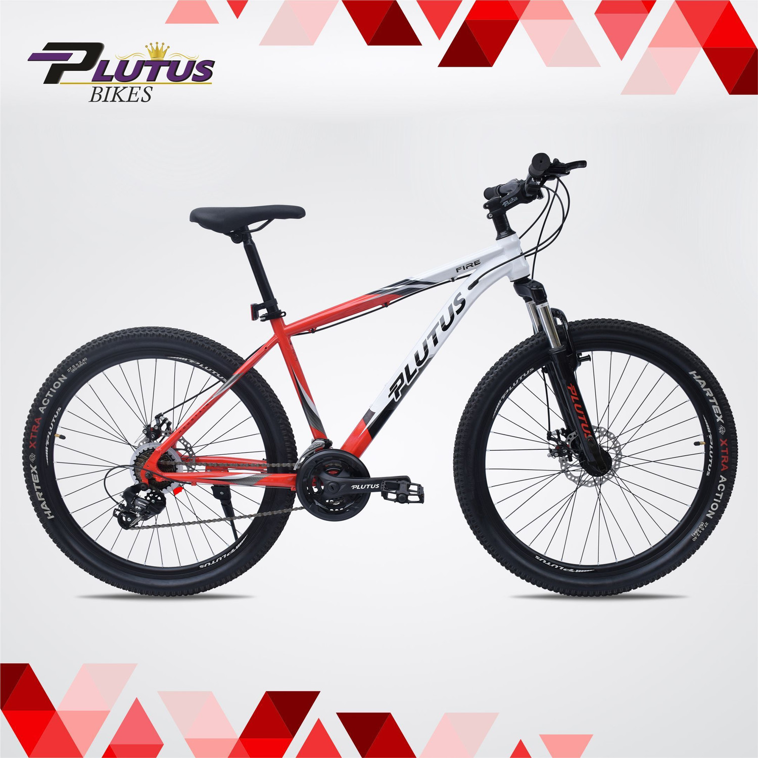 Image of PLUTUS Fire MTB Cycle Age 12+ with Dual Disc Brake, Multi Speed 26 T Mountain Cycle 26 T (inch) Mountain Cycle