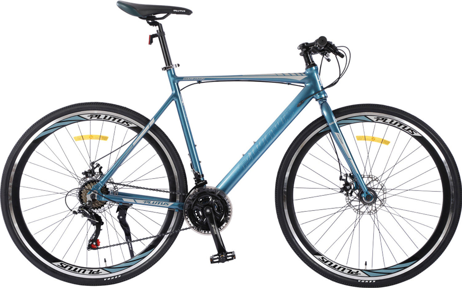 Image of PLUTUS Warhawk Hybrid Cycle Age-12+ with Dual Disc Brake, Multi Speed (DK-GREEN-GREY) 700C T (inch) Hybrid Cycle /City Bike