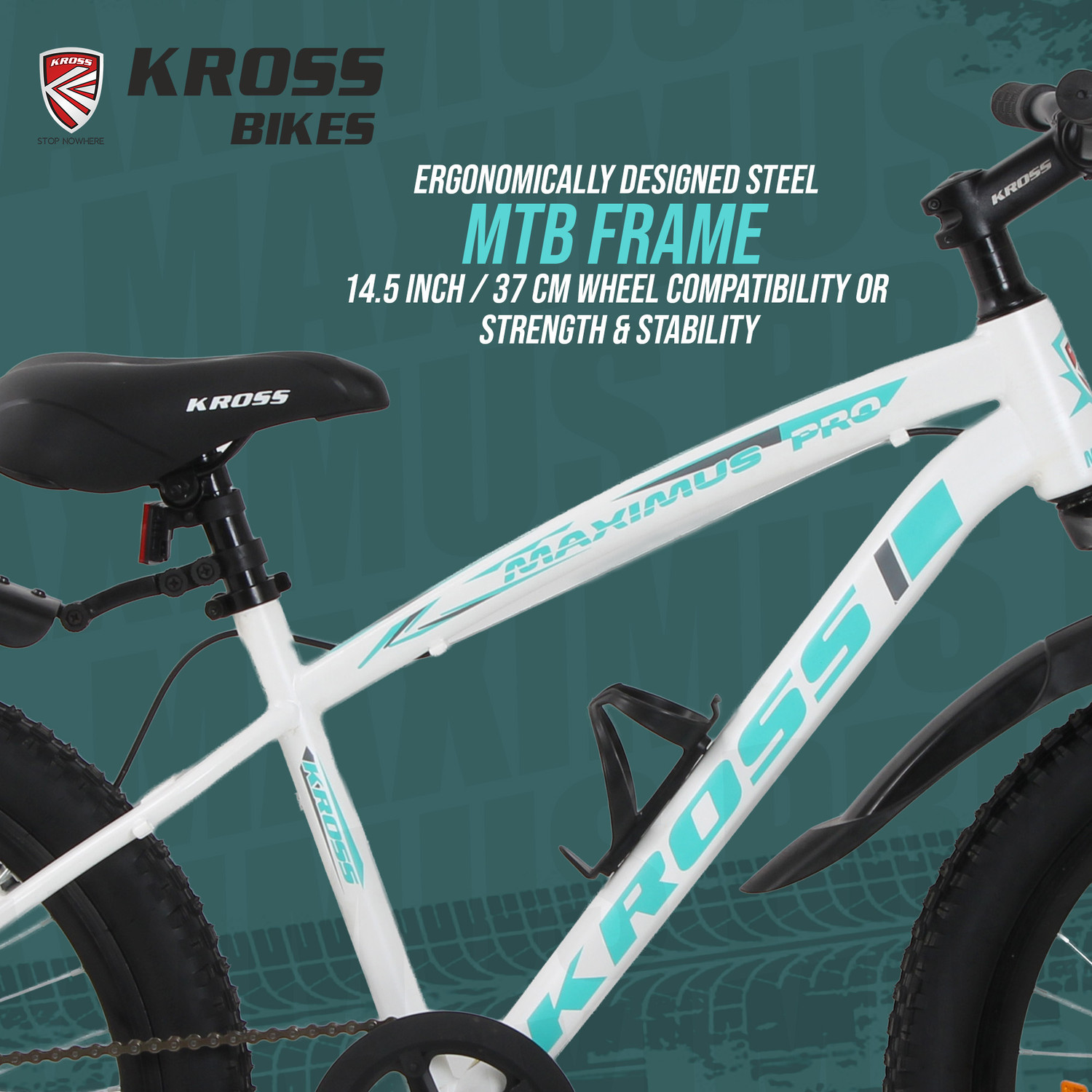 Image of Kross Maximus Pro Mountain Bike - Matte White, Single Speed | Double Disc 24 T (inch) Mountain Cycle