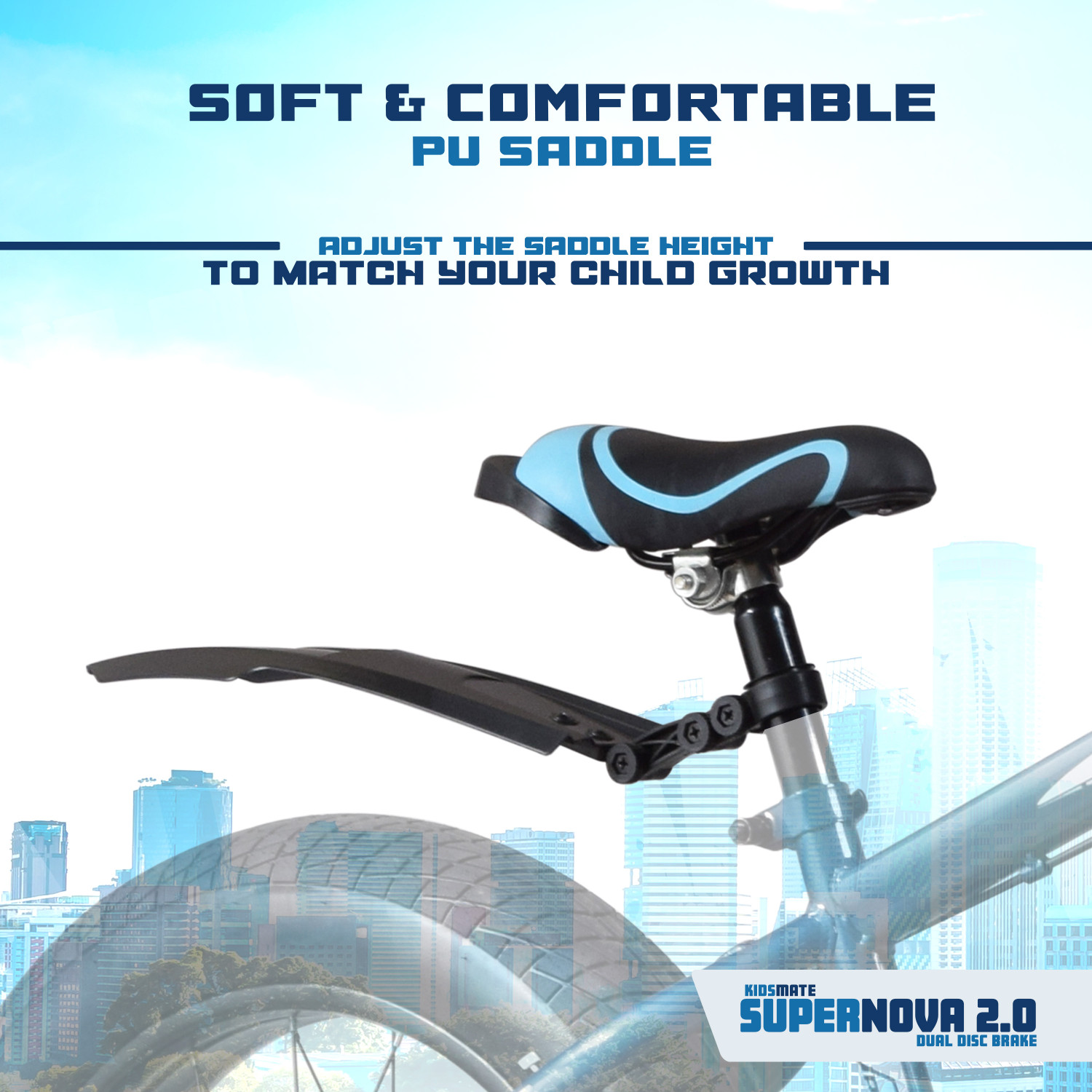 Image of Kidsmate Supernova 2.0 (20x4.00) Fat Tire Cycle for Kids with Dual Disc Brake, Rigid Fork 20 T (inch) Road Cycle