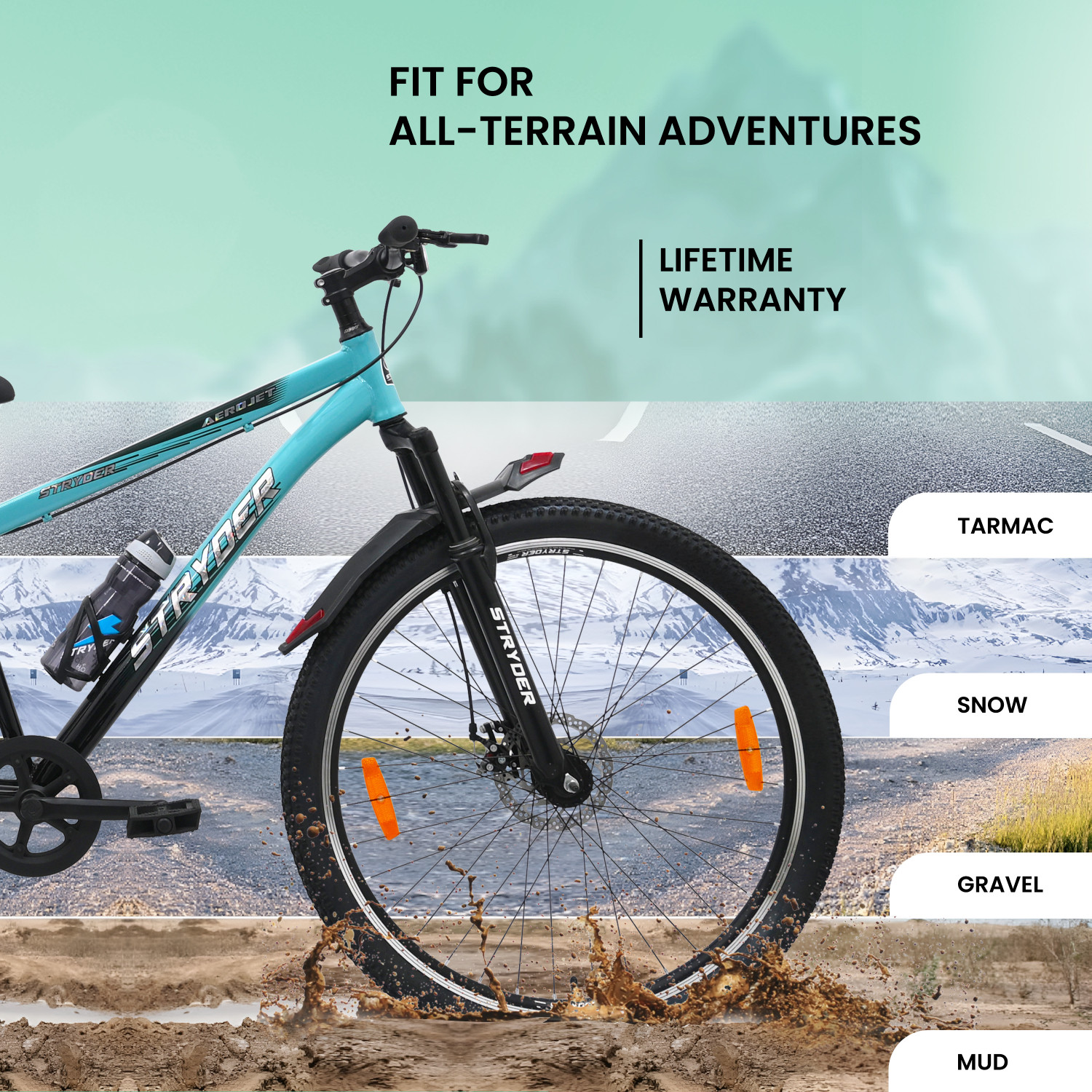 Image of STRYDER Aerojet 29T Sporty Cycle - Single-Speed, Sleek Design & Strong Build | 29 T (inch) Mountain Cycle