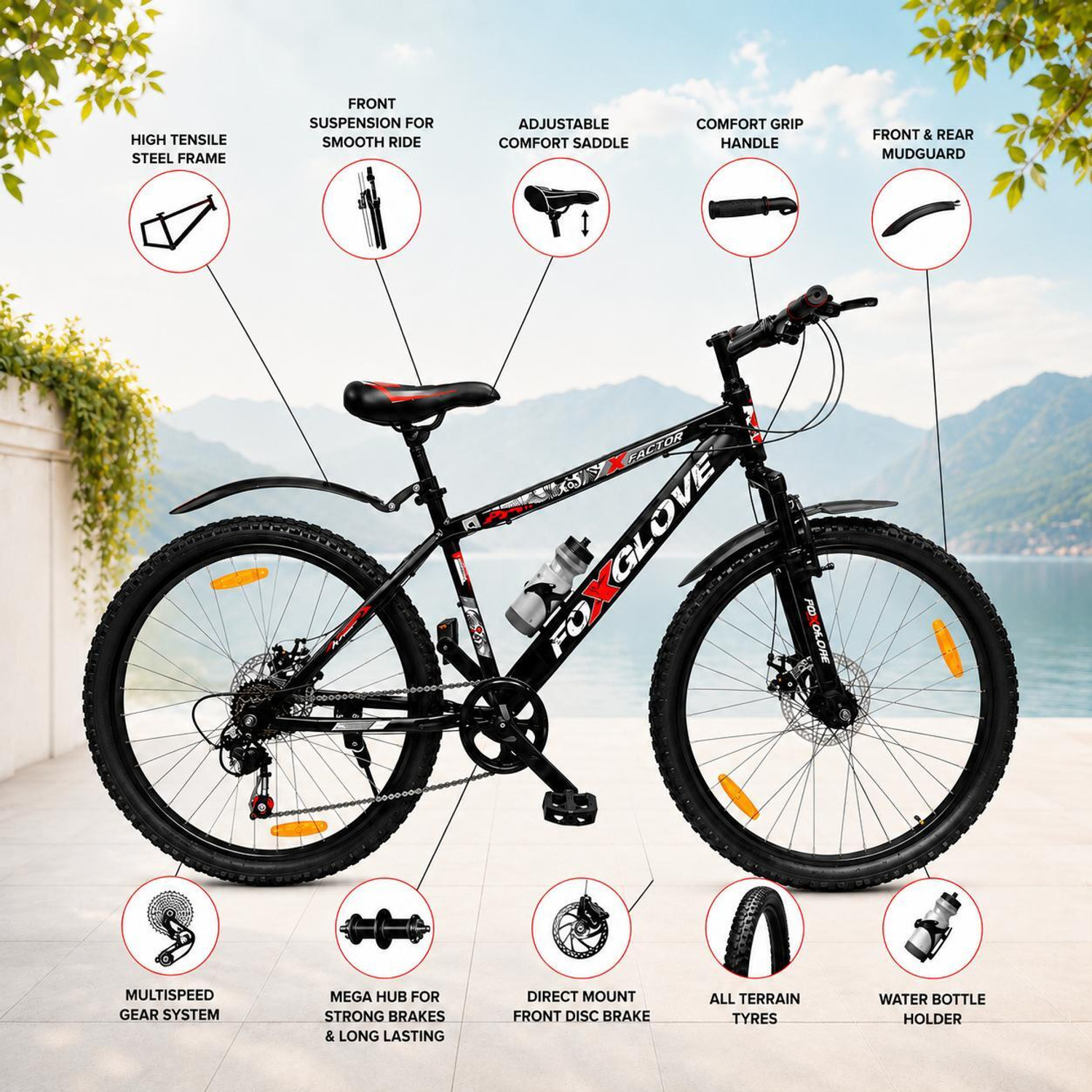 Image of FOXGLOVE XFACTOR 26 inch Multispeed Bike with FS & DD Brake 90% FITTED 26 T (inch) Mountain Cycle