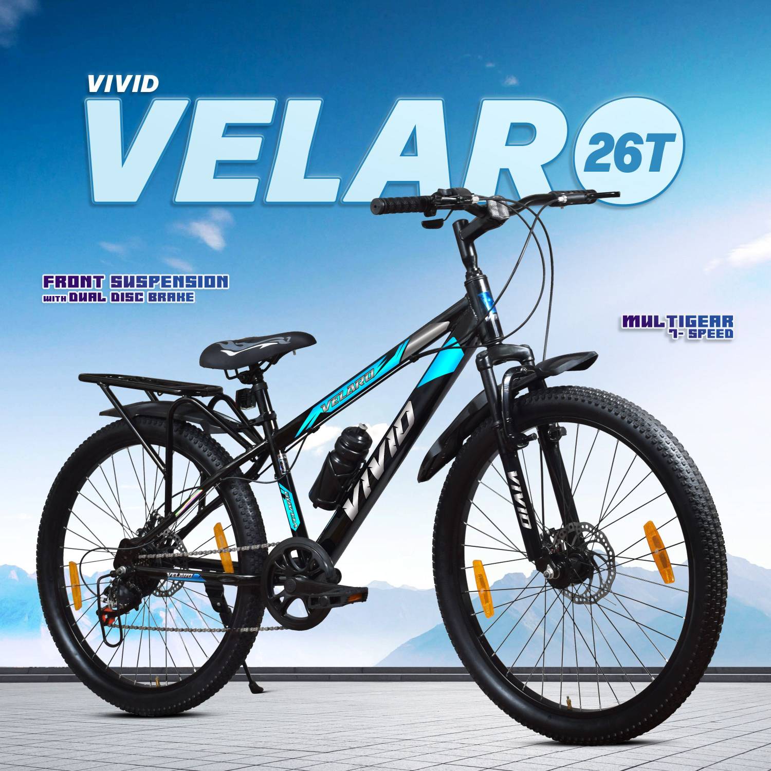 VIVID Valero 26T IBC Single Speed Cycle for Men | Front Suspension