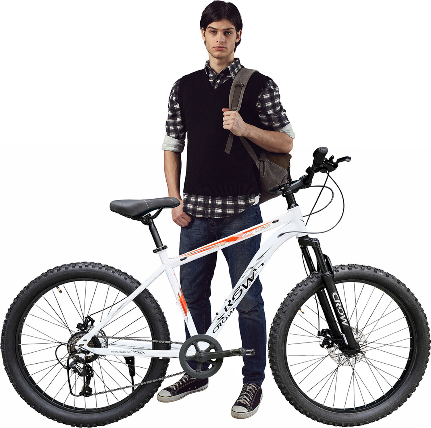 Image of Crow ATOM PRO 7 SPEED|GEARED|SEMI FAT BIKE|FRONT SUSPENSION|DUAL DISC 26 T (inch) Mountain Cycle