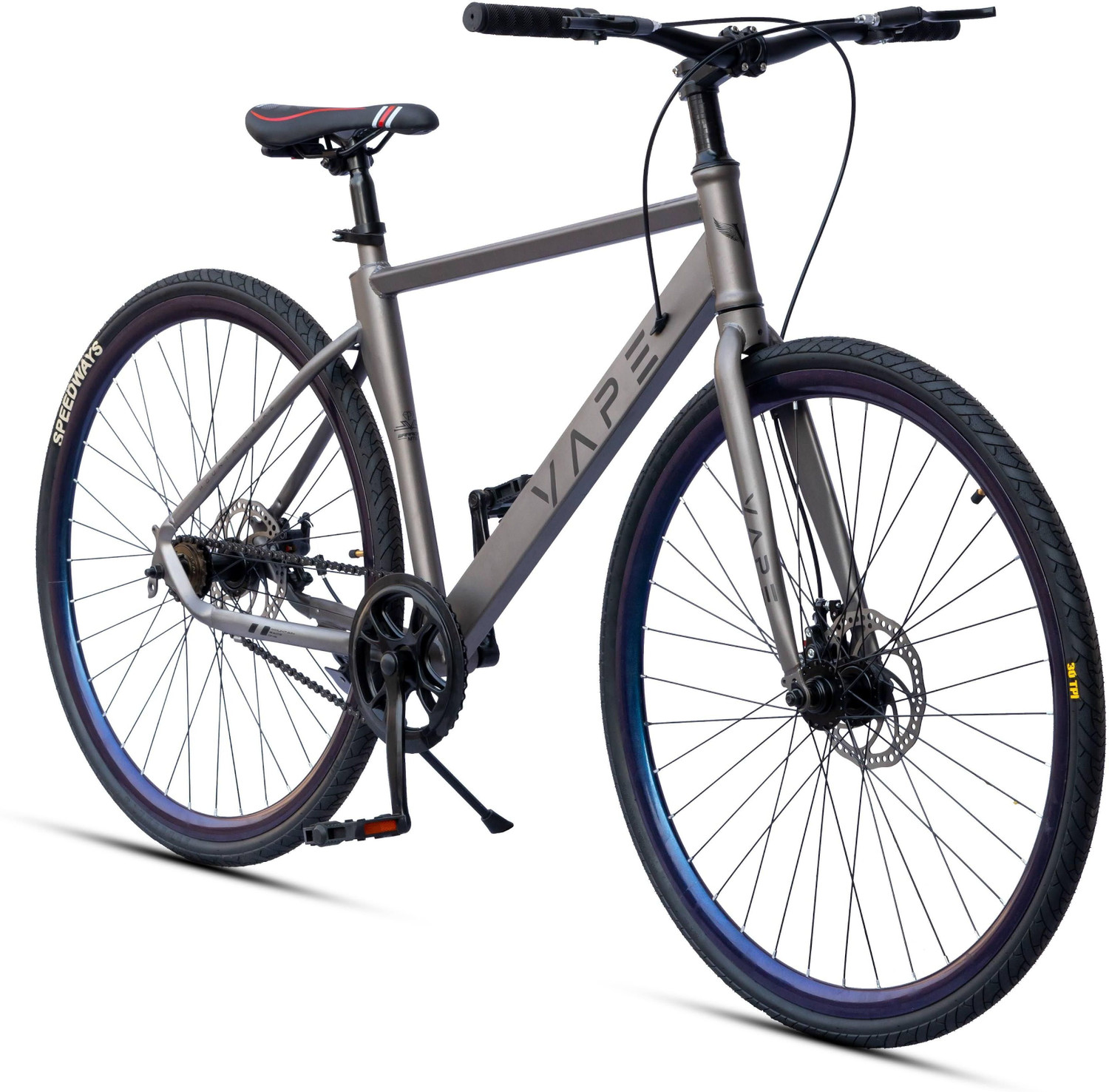 Image of GOAL VAPE 700C SingleSpeed Hybrid Bicycle | Double Disc Brakes || Speedways Tyres 700C T (inch) Hybrid Cycle /City Bike