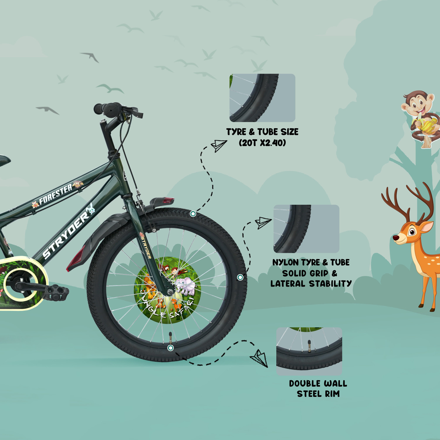 Image of STRYDER Forester 20 inch Kids Bicycle | 20 T (inch) BMX Cycle
