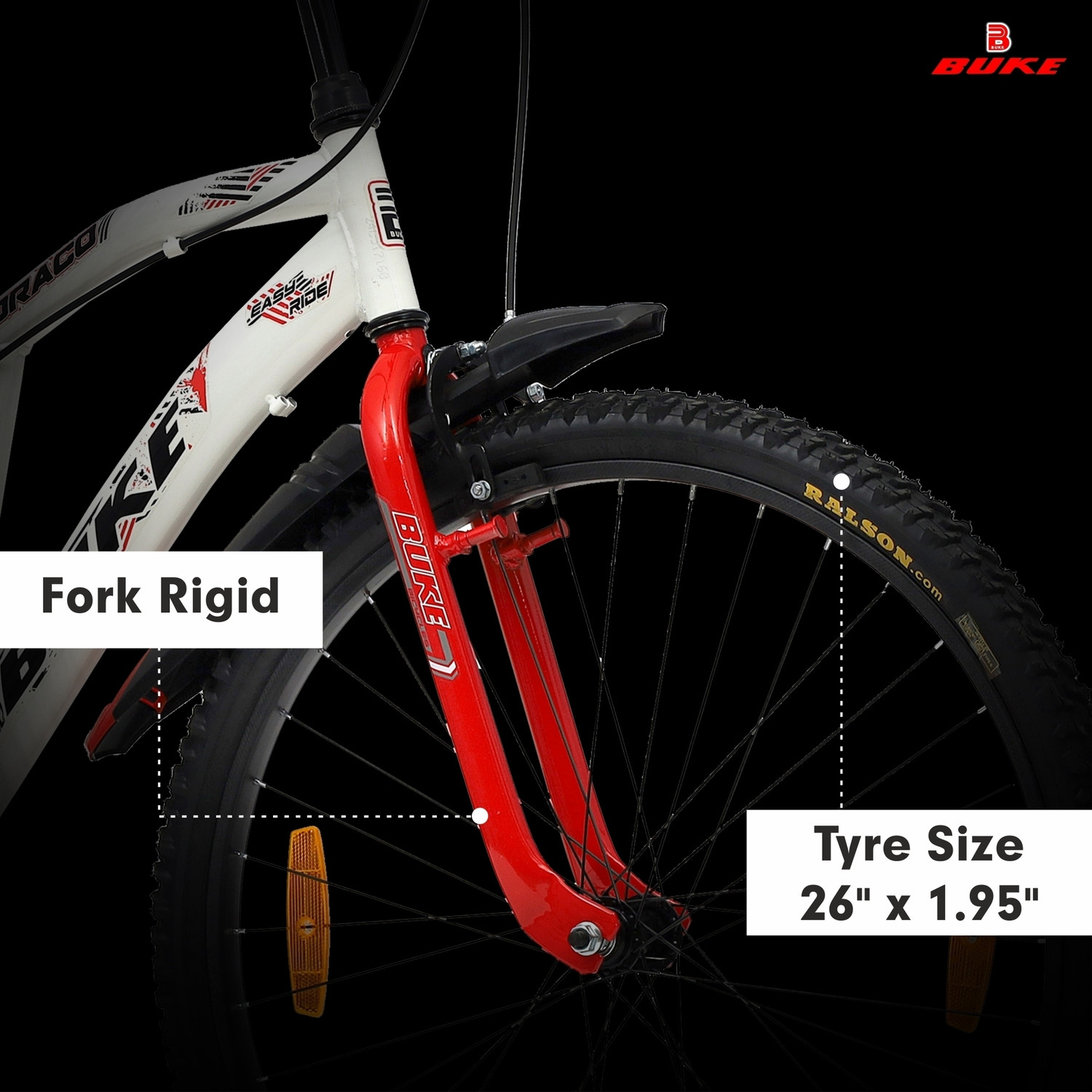 Image of Buke DRACO 26T MTB Cycle for Boys & Men with V Brake & Carrier 85% Pre Fitted 26 T (inch) Mountain Cycle