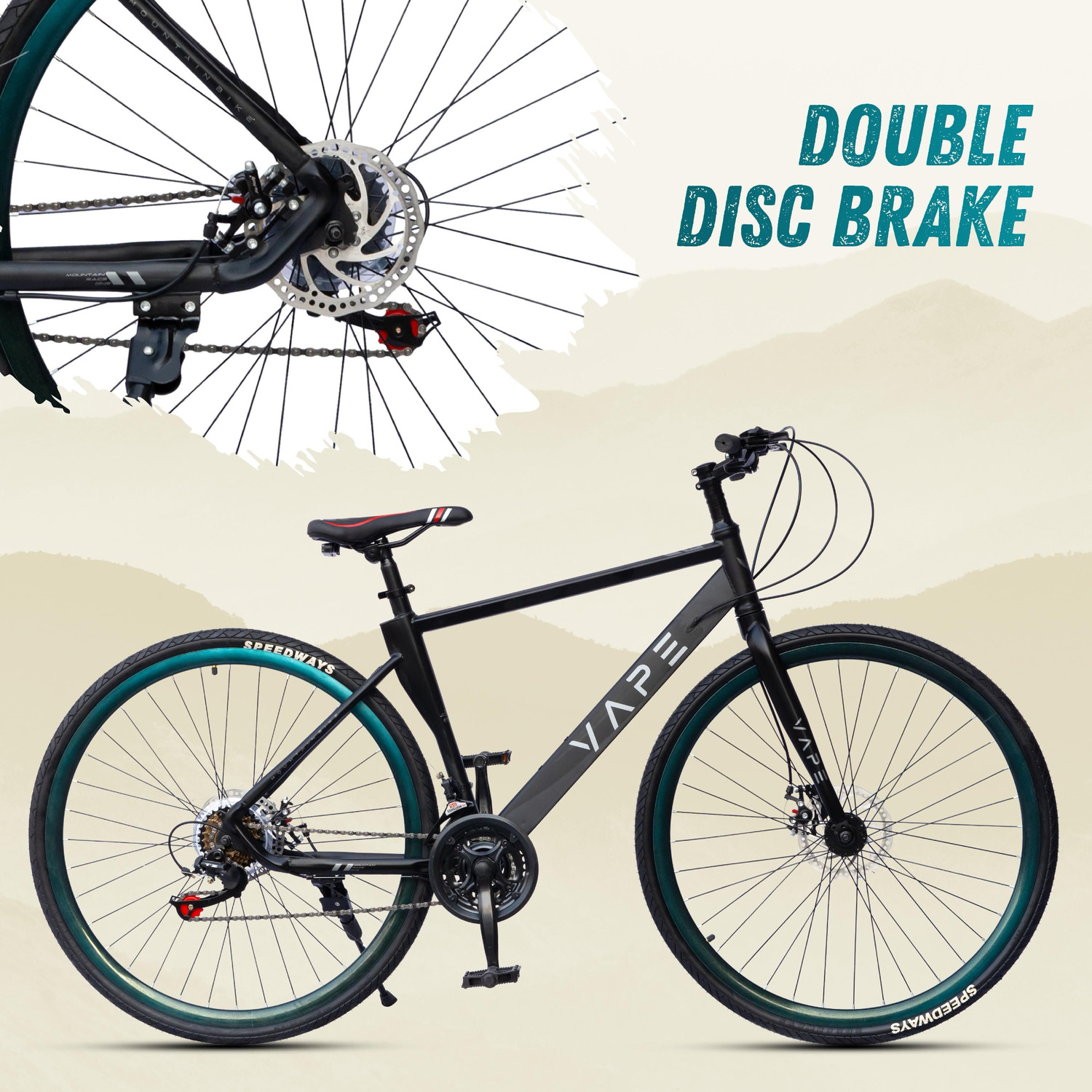 Image of GOAL 700 C mountain bike|| Imported frame || Double Disc Hybrid Cycle /City Bike 700C T (inch) Hybrid Cycle /City Bike
