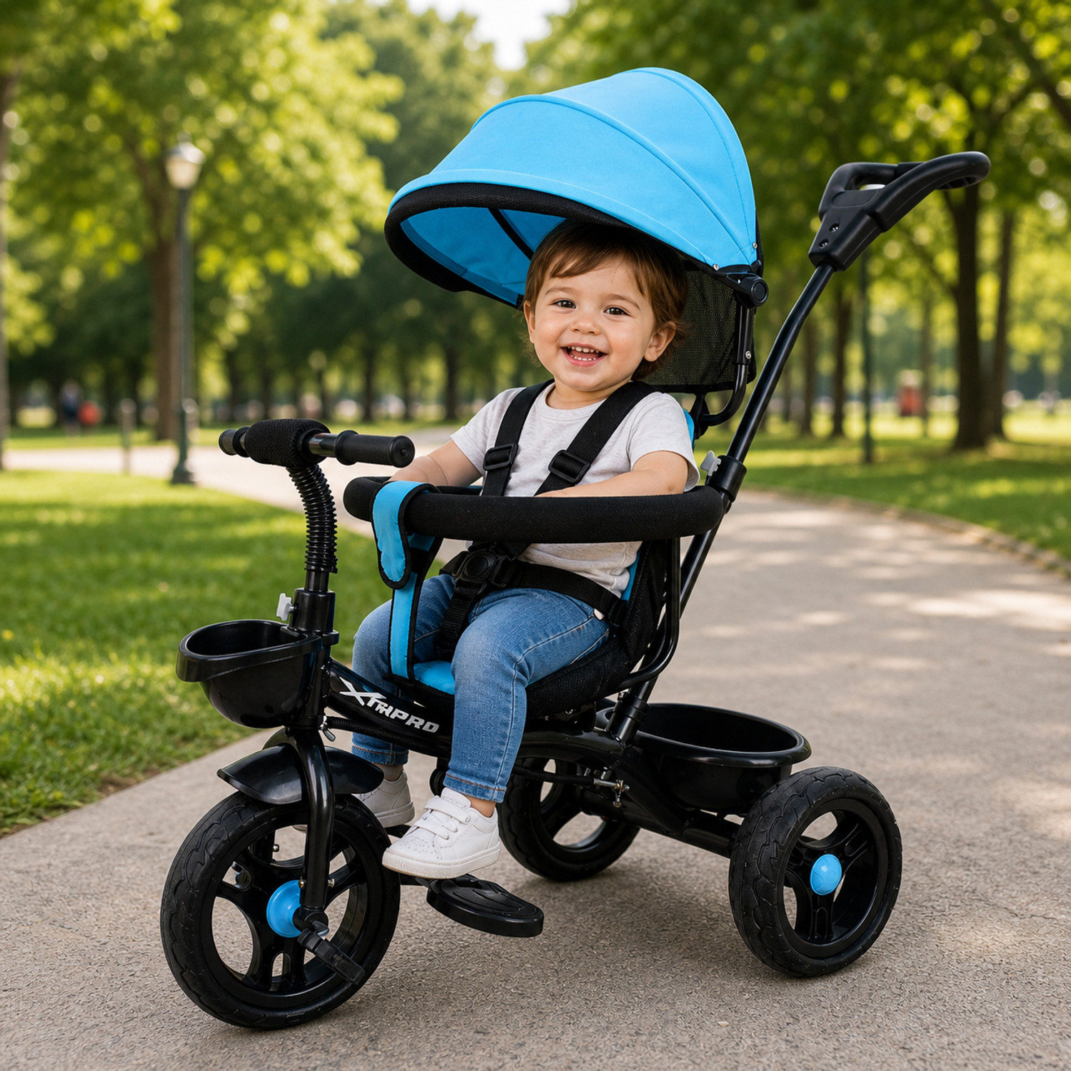 Image of Xaipro PREMIUM NEW R-1 HOOD TRICYCLE FOR 1 TO 3 YEAR KIDS TRICYCLE 10 T (inch) Balance Bike