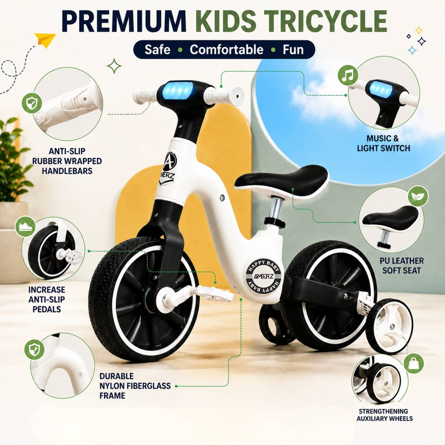 AMBERZ 3-in-1 Convertible Kids Bike 12 inch - Image 3