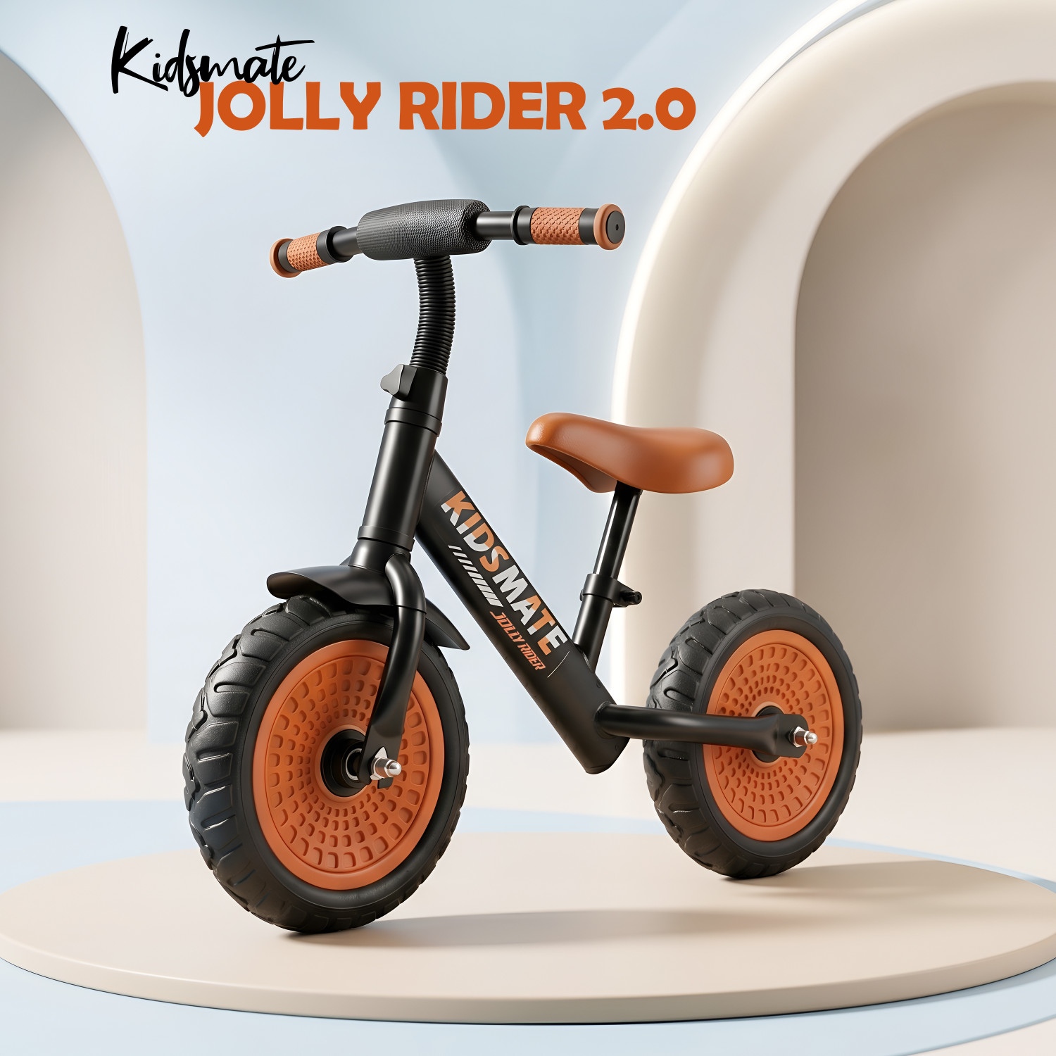 Image of Kidsmate Jolly Rider 2.0 Kids Balance Bike, Pedal-Free Kids Balance Cycle with EVA Tyres 10 T (inch) Balance Bike