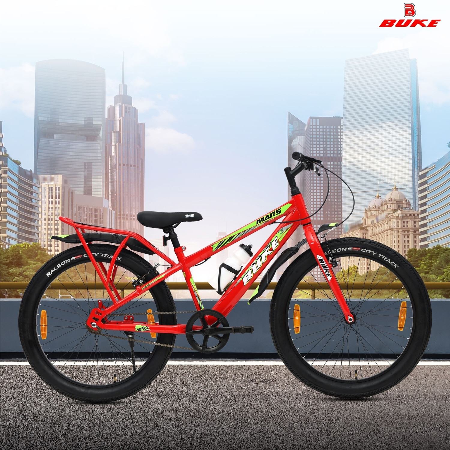 Image of Buke MARS 24T Fat Tyre Bicycle for Boys with Carrier 85% Pre Fitted Stylish Design 24 T (inch) Hybrid Cycle /City Bike