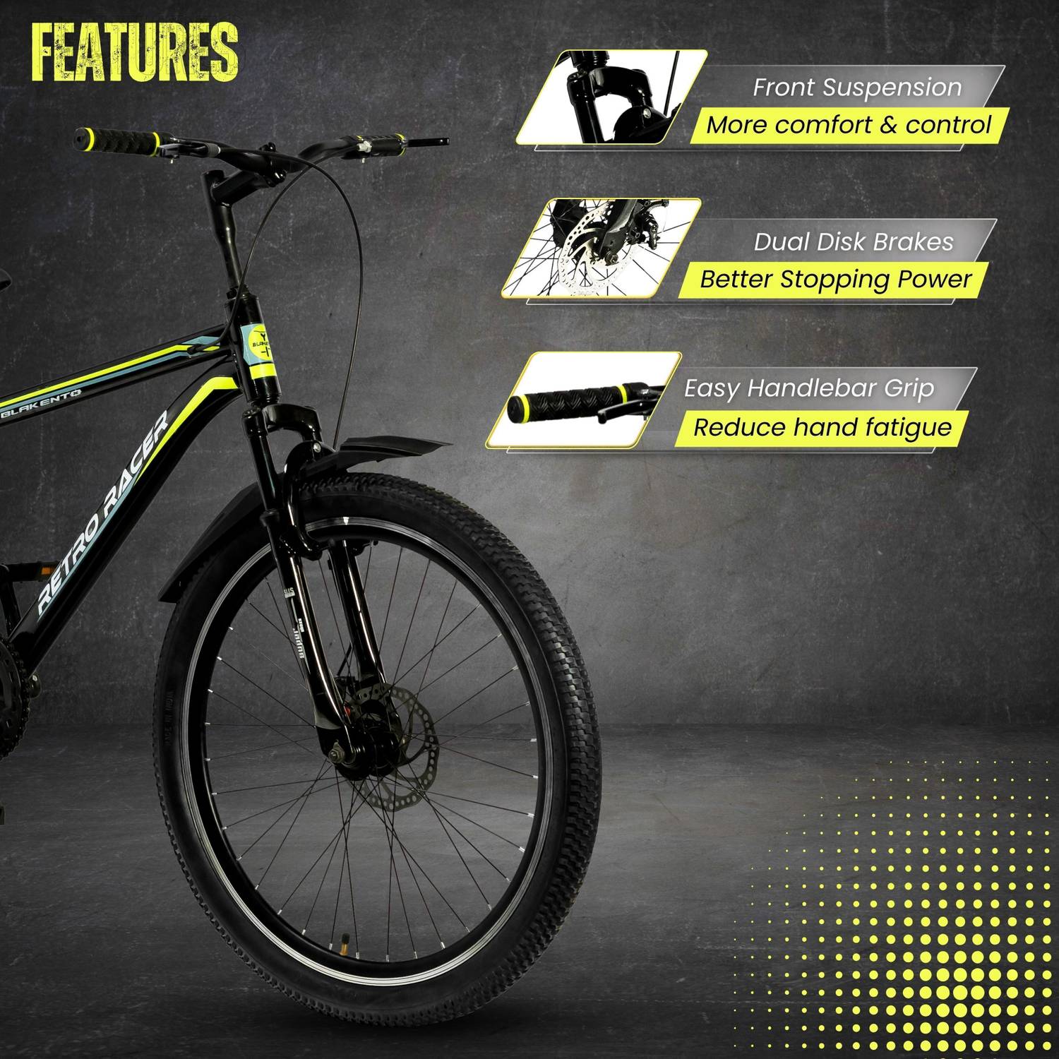 Ralley Gold KRYO 2.0 26T Bicycle with Carrier | Front Suspension