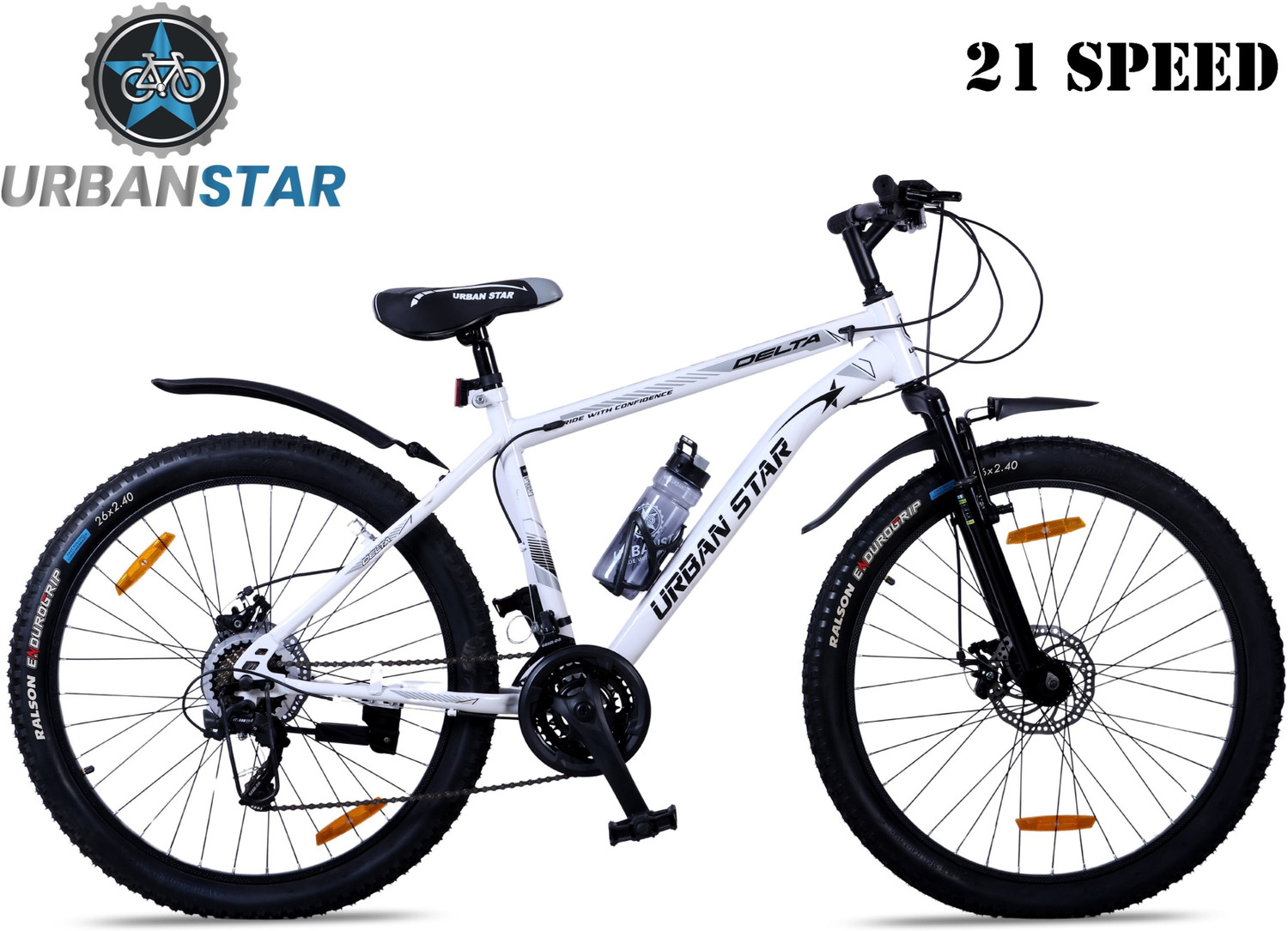 Image of Urban Star DELTA | 21 SPEED | DUAL DISC | FRONT SUSPENSION | SEMI FITTED | FOR 13+ & ADULTS 26 T (inch) Mountain Cycle