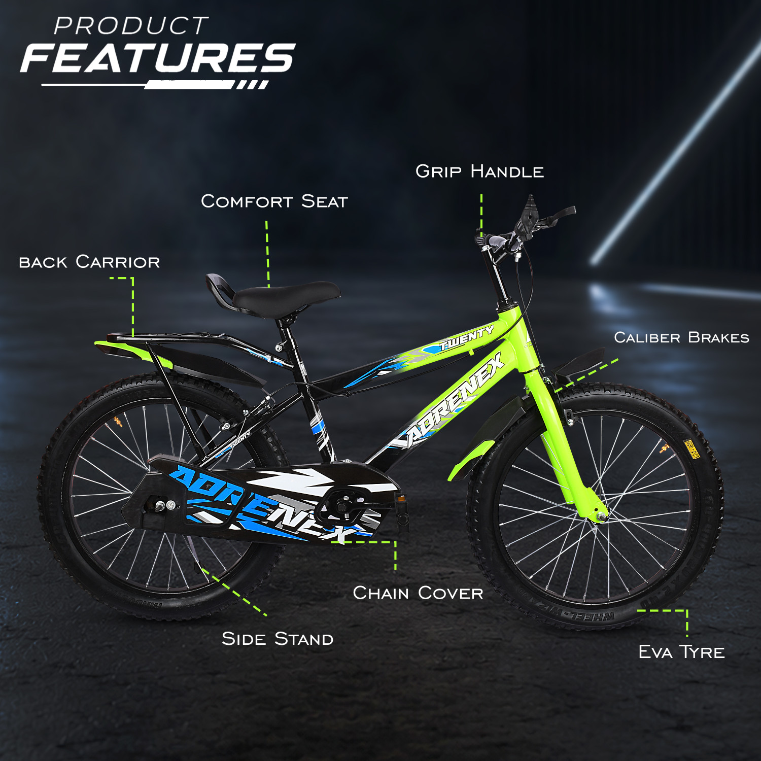 Image of Adrenex 20T PREMIUM TIRETUBE BICYCLE FOR 5 TO 9 YEAR KIDS 20 T (inch) BMX Cycle