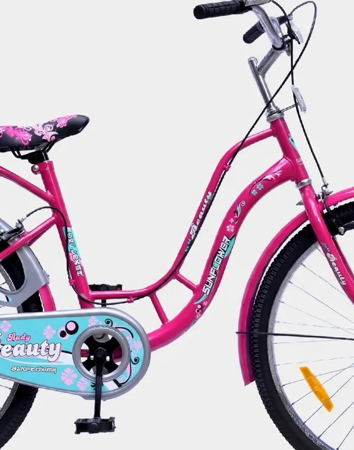 Image of Sunflower Lady Beauty 26T Single Speed Ladies Bicycle for Girls & Women Pink 26 T (inch) Roadster Cycle