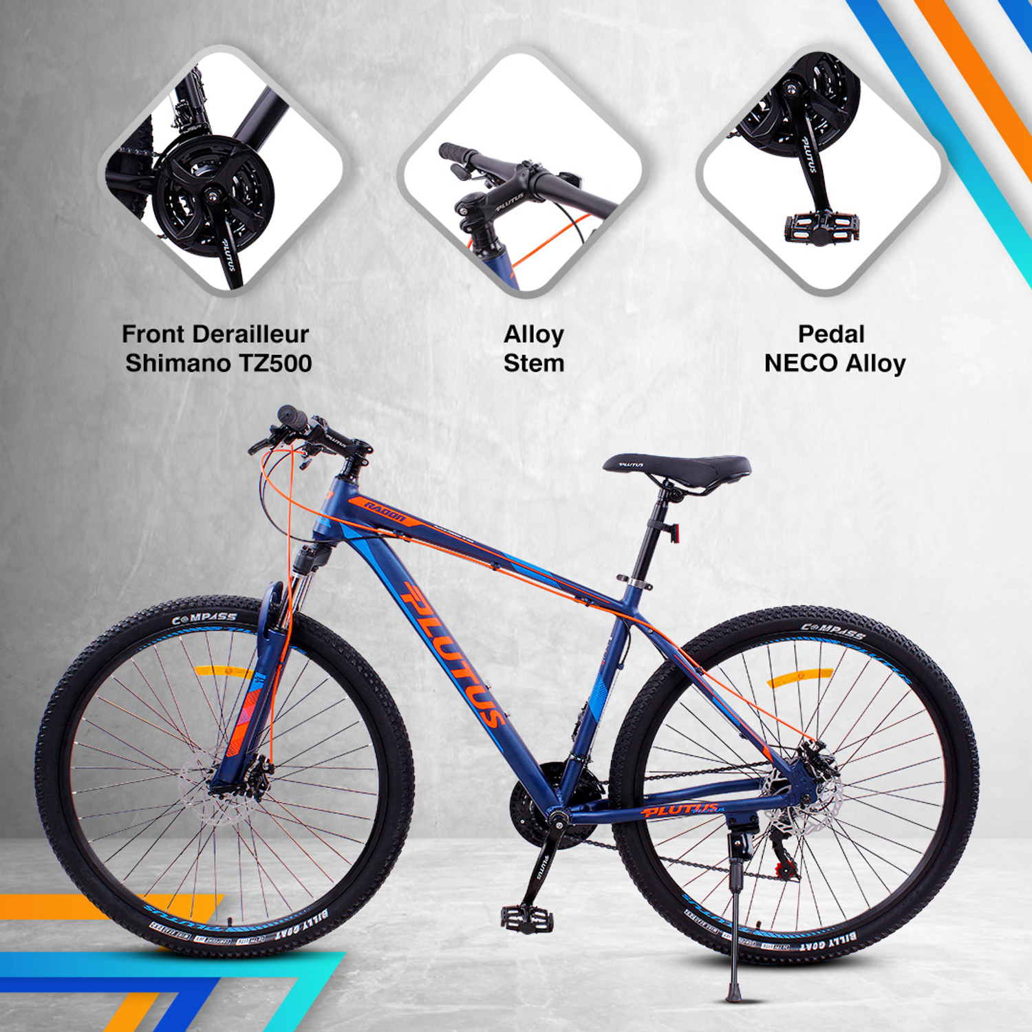 Image of PLUTUS Radon Alloy MTB Cycle Age-12+ with Dual Disc Brake, Multi Speed (Orange) 29 T (inch) Mountain Cycle