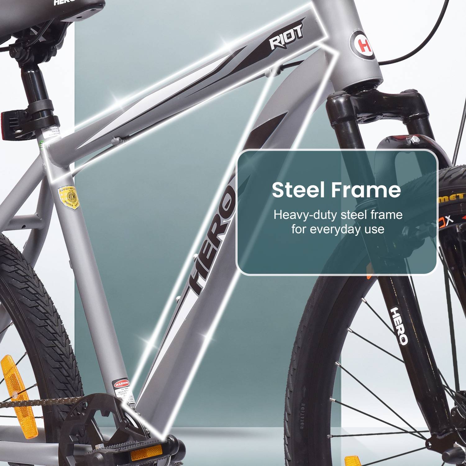 HERO Riot Grey 26T Mountain Cycle - Image 5