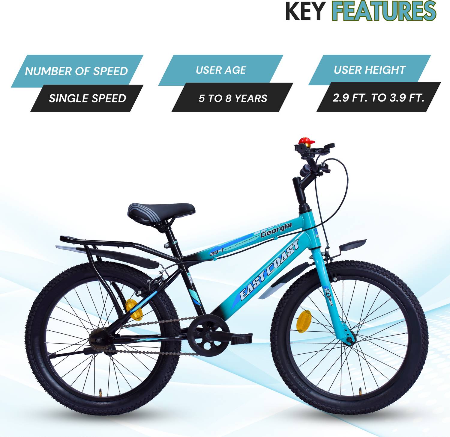 EAST COAST Georgia Kids 20 inch Dual Shade Road Cycle - Image 3
