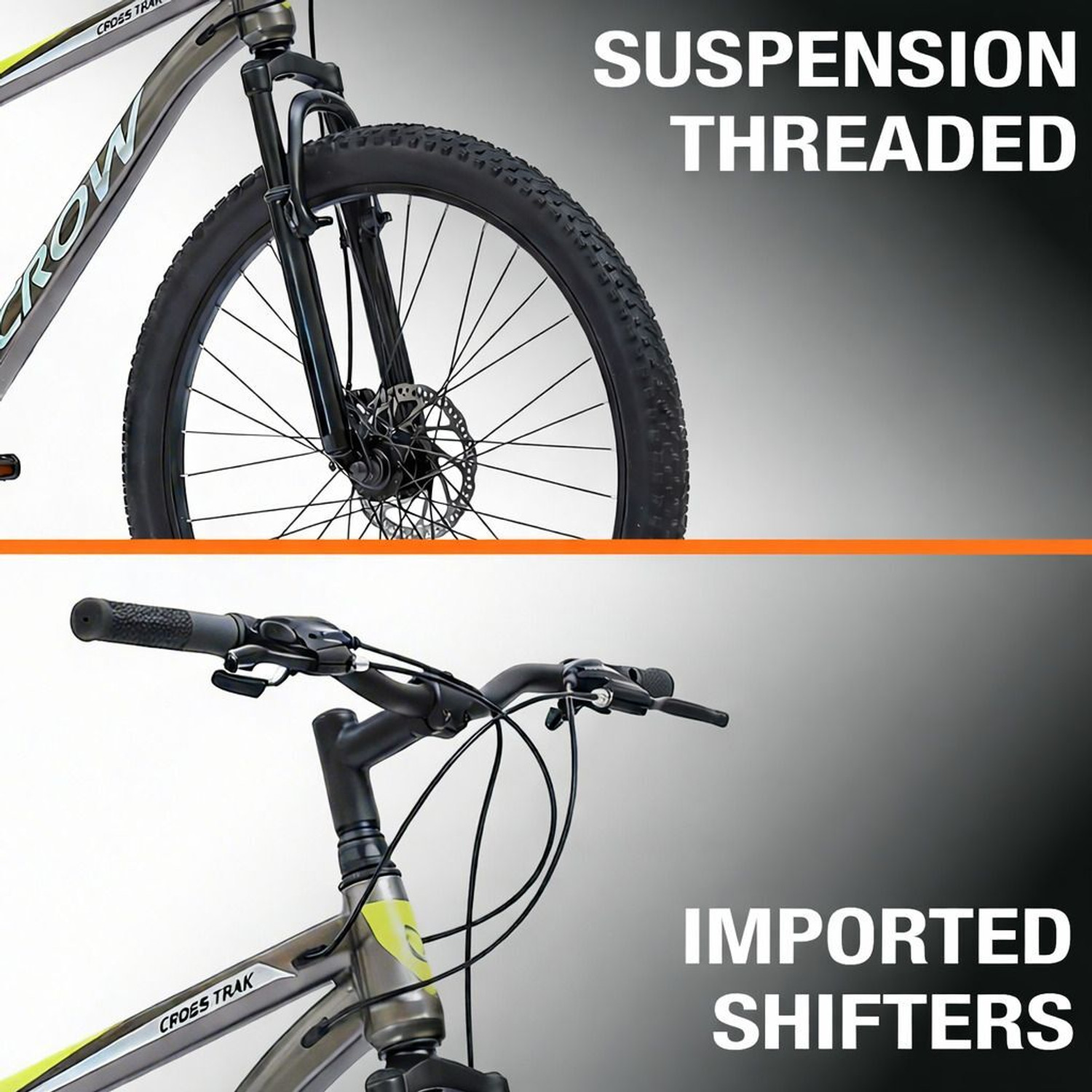Image of Crow CROSS TRAK 21 SPEED|FRONT SUSPENSION FORK|DUAL DISC BRAKE|geared 26 T (inch) Mountain Cycle