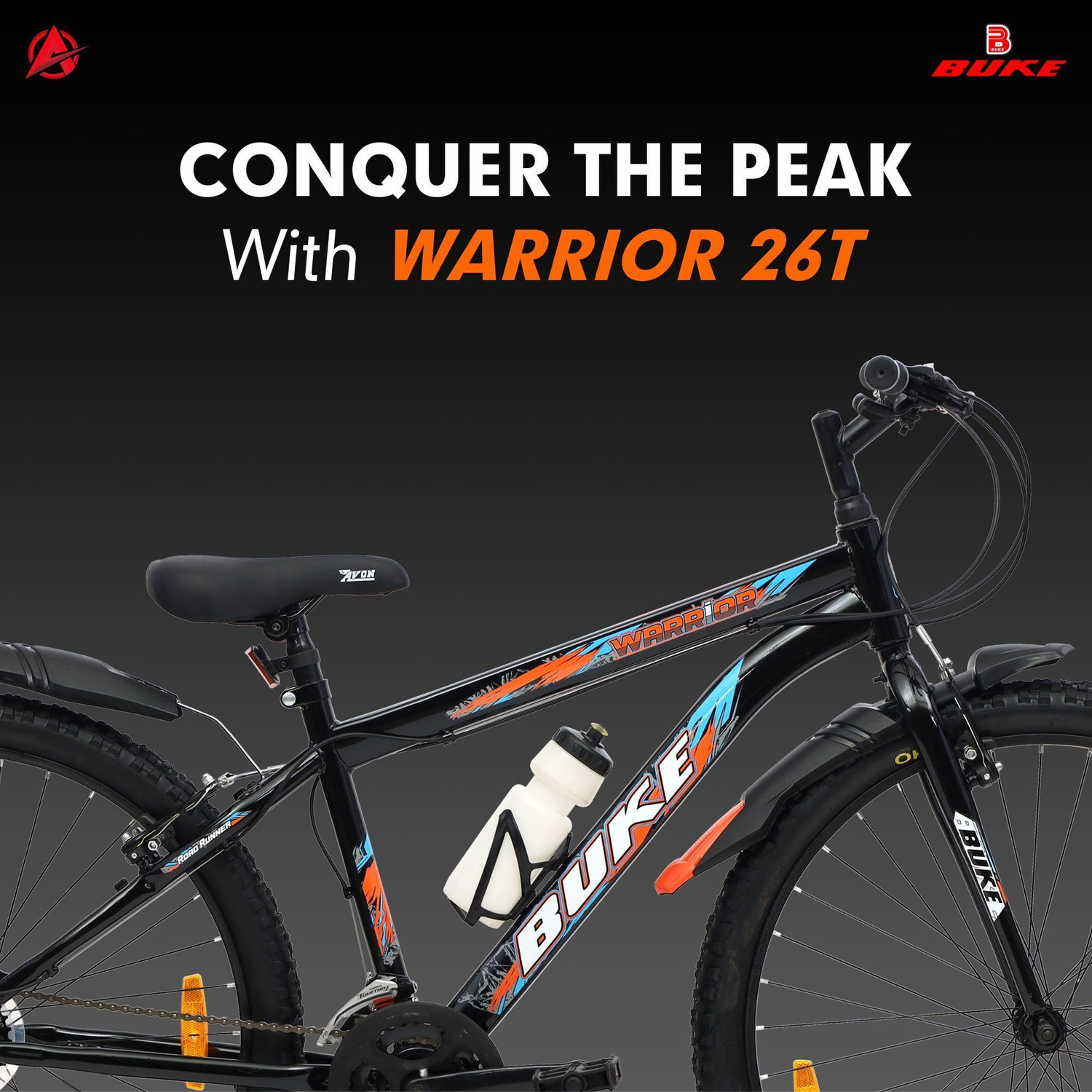 Image of AVON WARRIOR 26T Gear Cycle for Boys & Men with Front & Rear Vee Brakes 85% Fitted 26 T (inch) Hybrid Cycle /City Bike