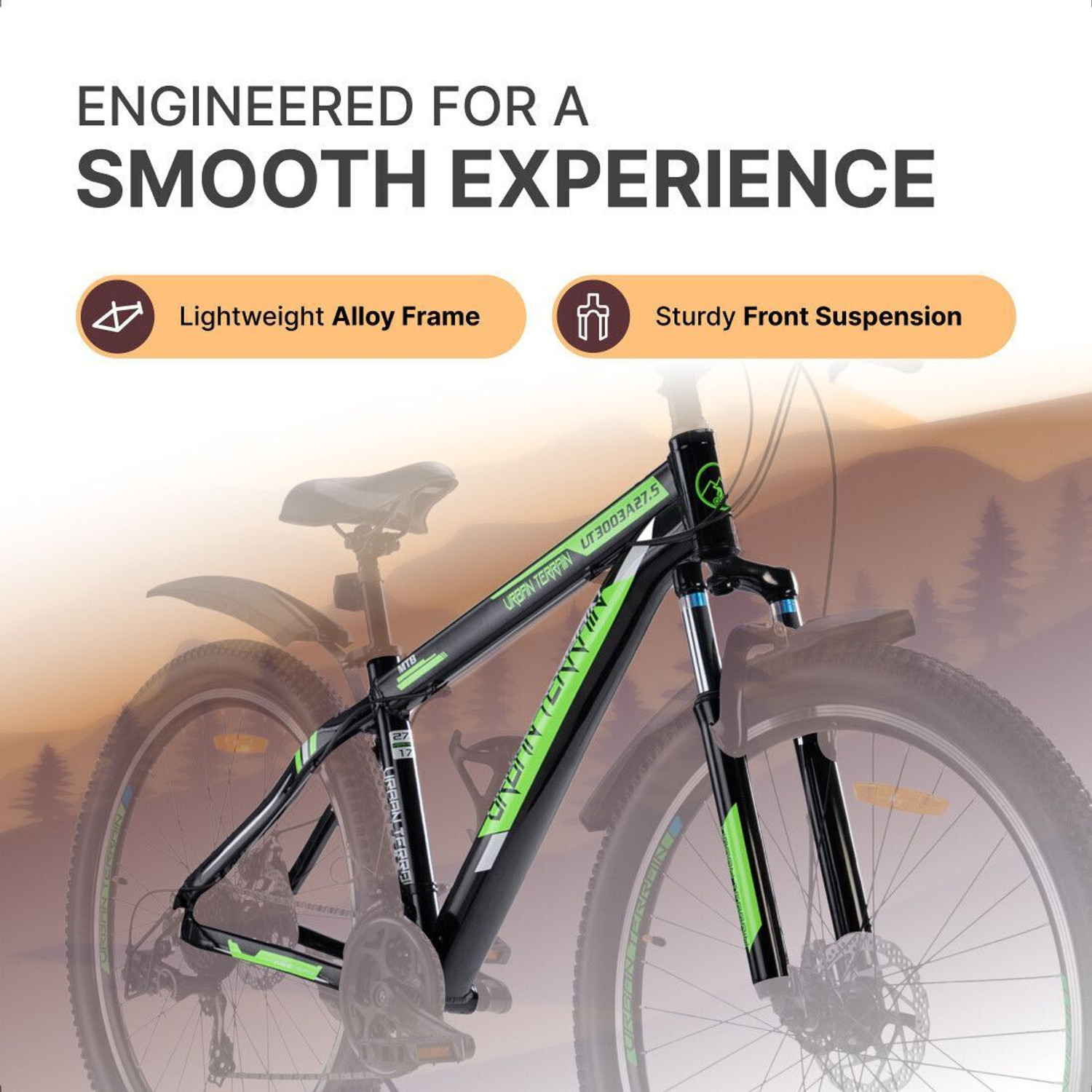 Image of Urban Terrain UT3003A27.5 Alloy MTB Cycles Shimano Geared for Men with Dual Disc Brake 27.5 T (inch) Road Cycle