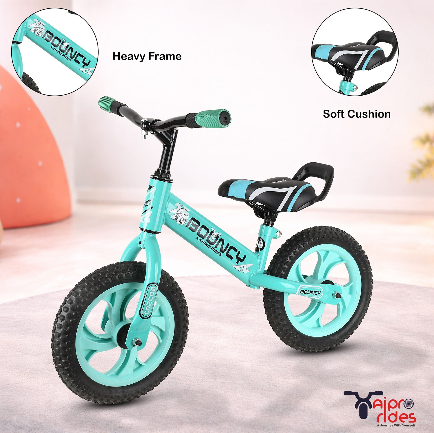 Image of Xaipro BALANCE BIKE SEAGREEN 2 TO 4 YEAR KIDS 12 T (inch) Balance Bike