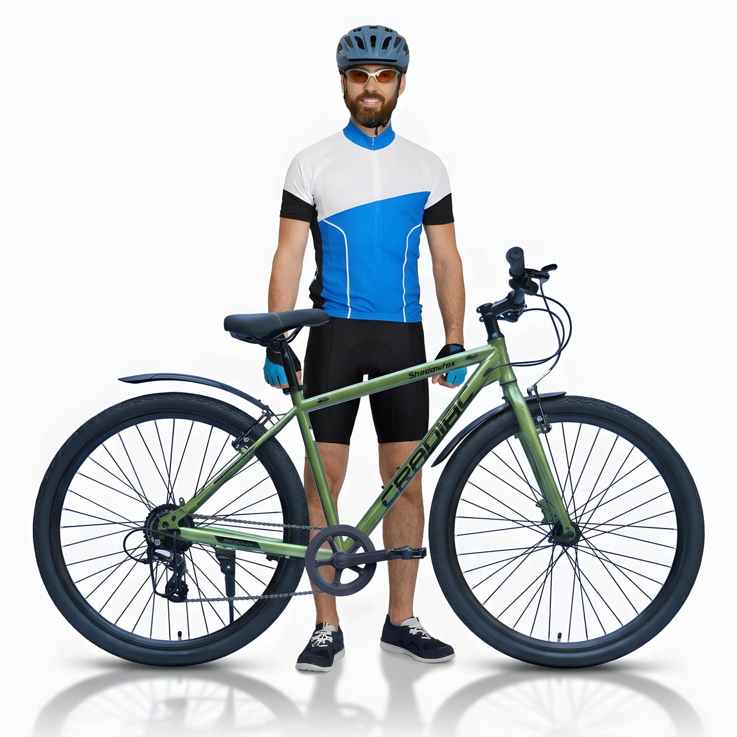 Image of CRADIAC SHADOWFAX 8 SPEED CASSETTE|FRONT RIGID FORK| V BRAKE|SHIMANO GEARS 700C T (inch) Hybrid Cycle /City Bike