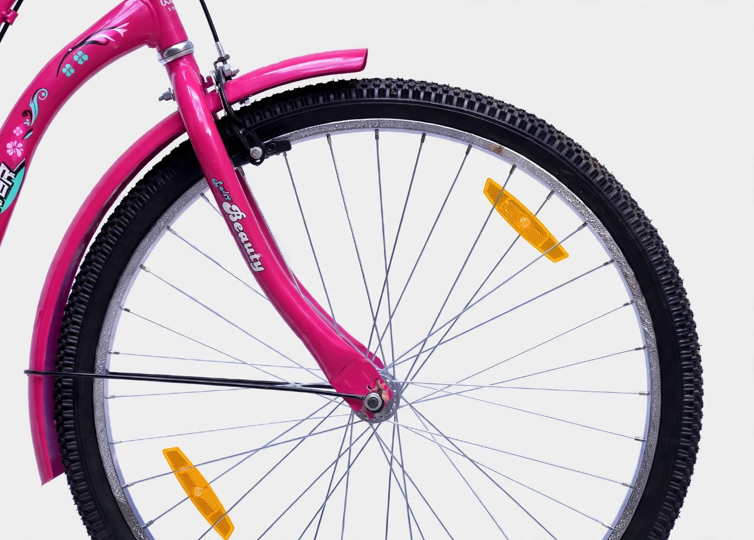 Image of Sunflower Lady Beauty 26T Single Speed Ladies Bicycle for Girls & Women Pink 26 T (inch) Roadster Cycle