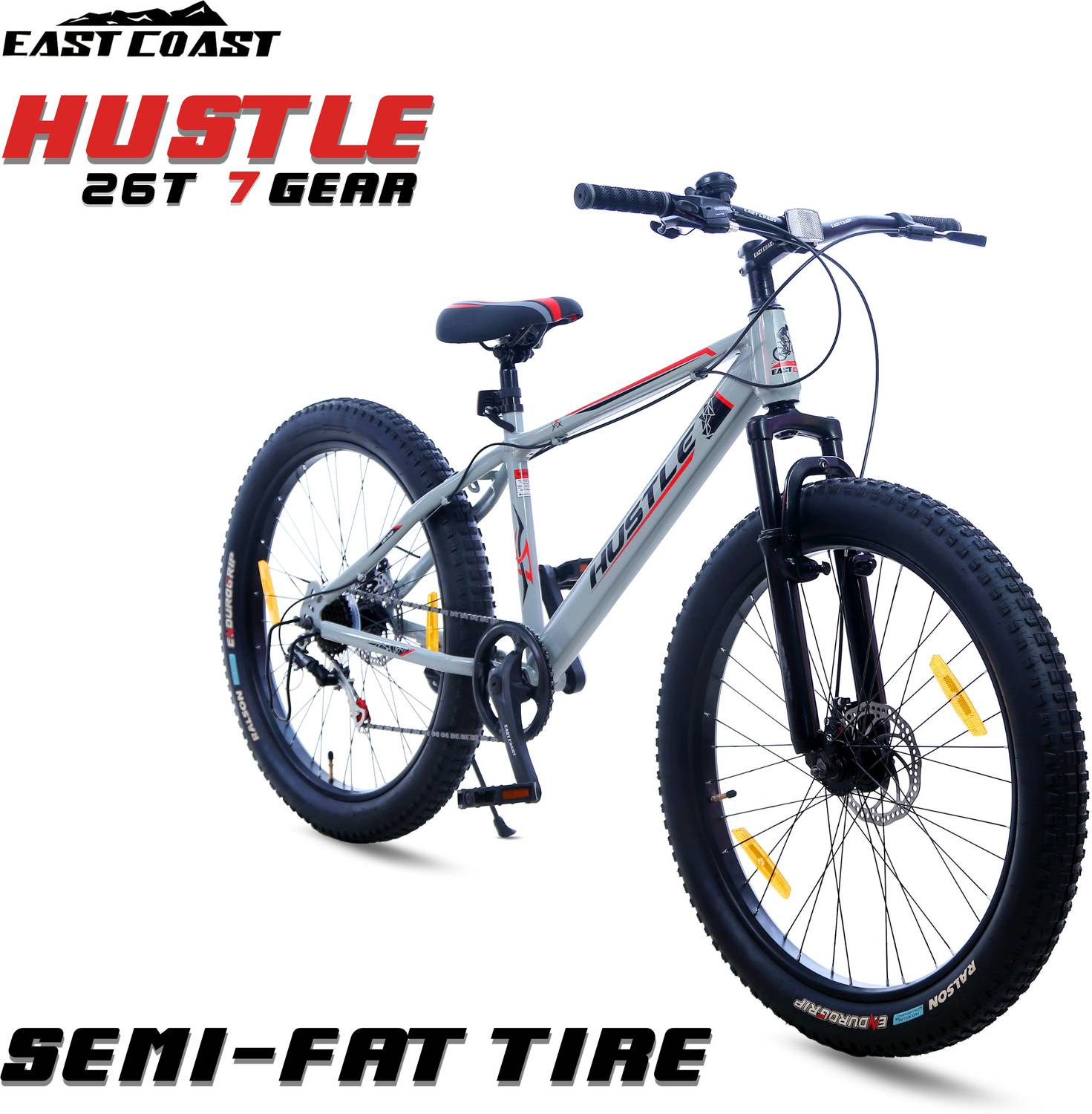EAST Hustle 7-Speed 26 Inch Fat Tyre Cycle - Image 1