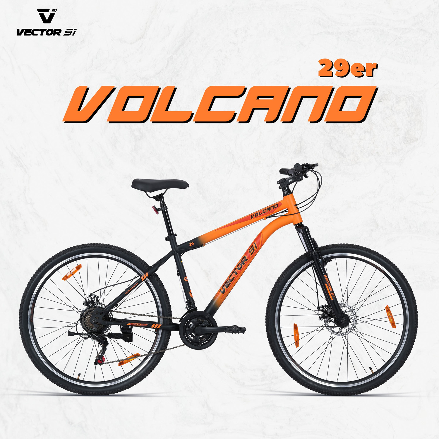 Image of Vector 91 Volcano with Shimano Gears and Dual Disc 29 T (inch) Mountain Cycle