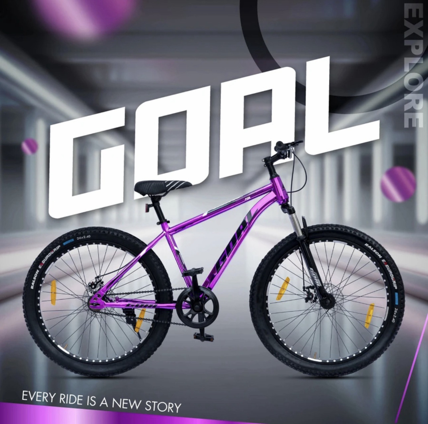 Image of GOAL IMPORTED CYCLE || FRONT SUSPENSION || DOUBLE DISC || BRANDED TYRE 26 T (inch) Mountain Cycle