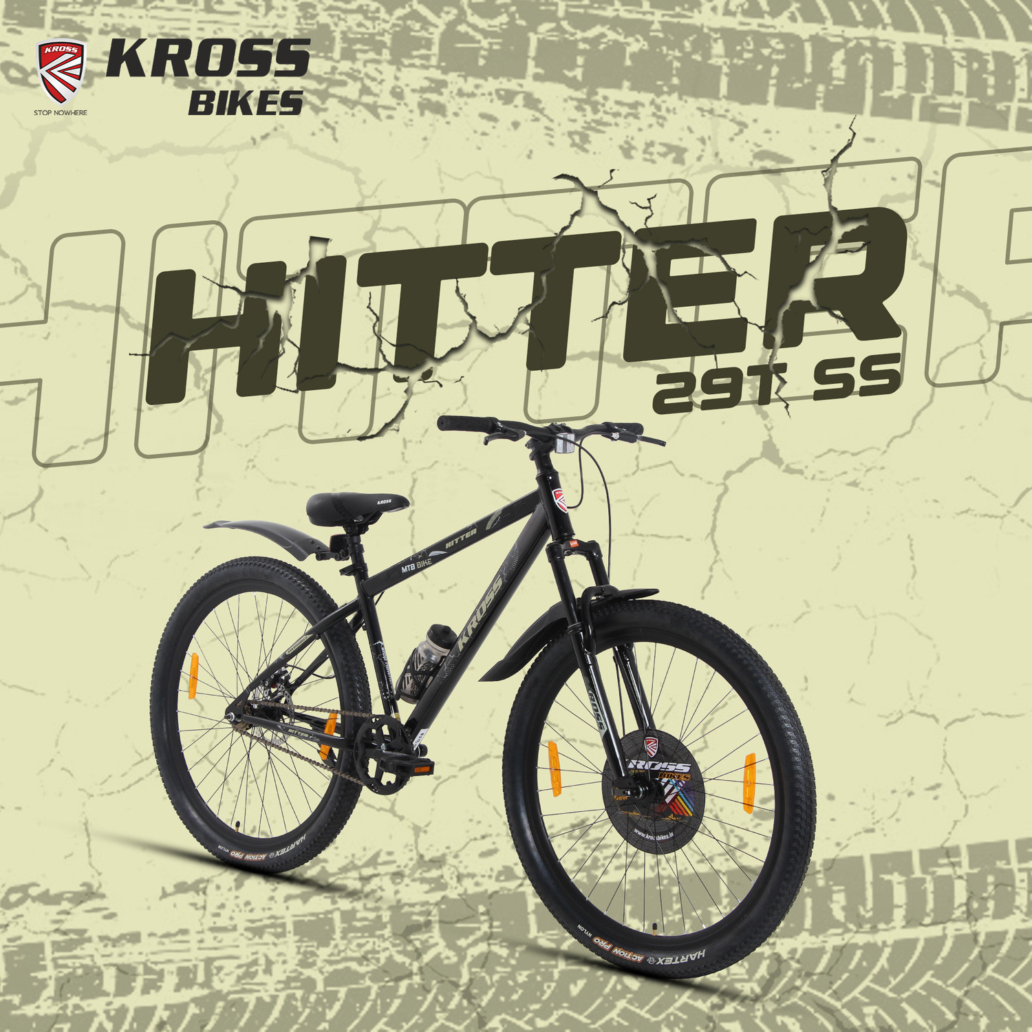 Image of Kross Hitter Mountain Bike - Single Speed, Dual Disc Brakes, Front Suspension 29 T (inch) Mountain Cycle