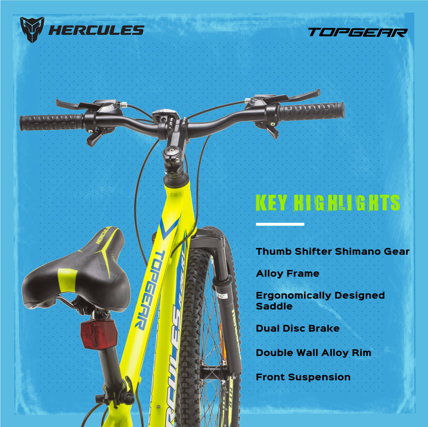 Image of HERCULES A26 R1 TOP GEAR 26 T (inch) Mountain Cycle