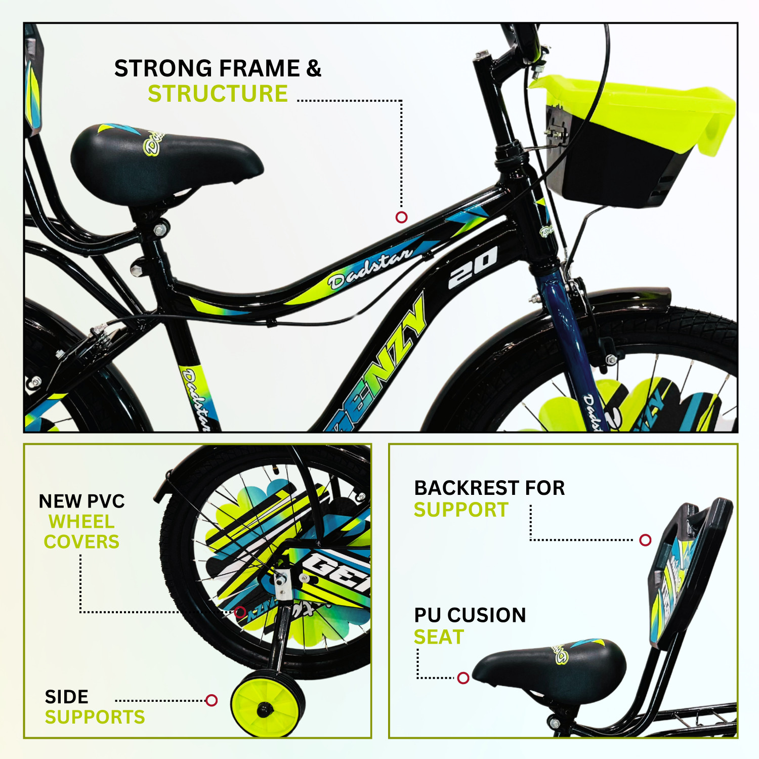 Image of DADSTAR GENZY 20 INCH BICYCLE SUITABLE FOR AGE 5 TO 10 YEARS KIDS 95% ASSEMBLED 20 T (inch) Road Cycle
