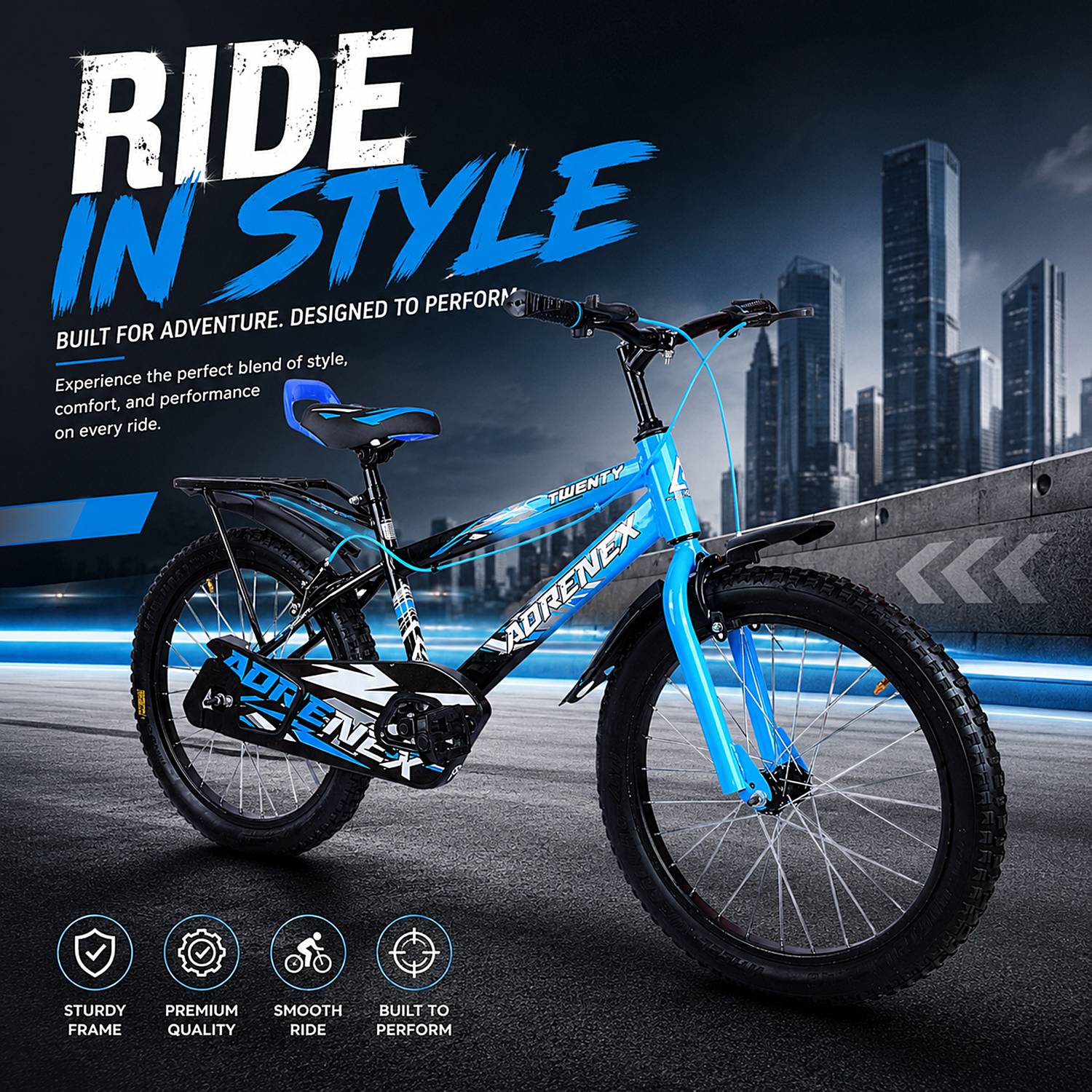 Adrenex 20T PREMIUM TIRETUBE BICYCLE FOR 5 TO 9 YEAR KIDS 20 T (inch) BMX Cycle