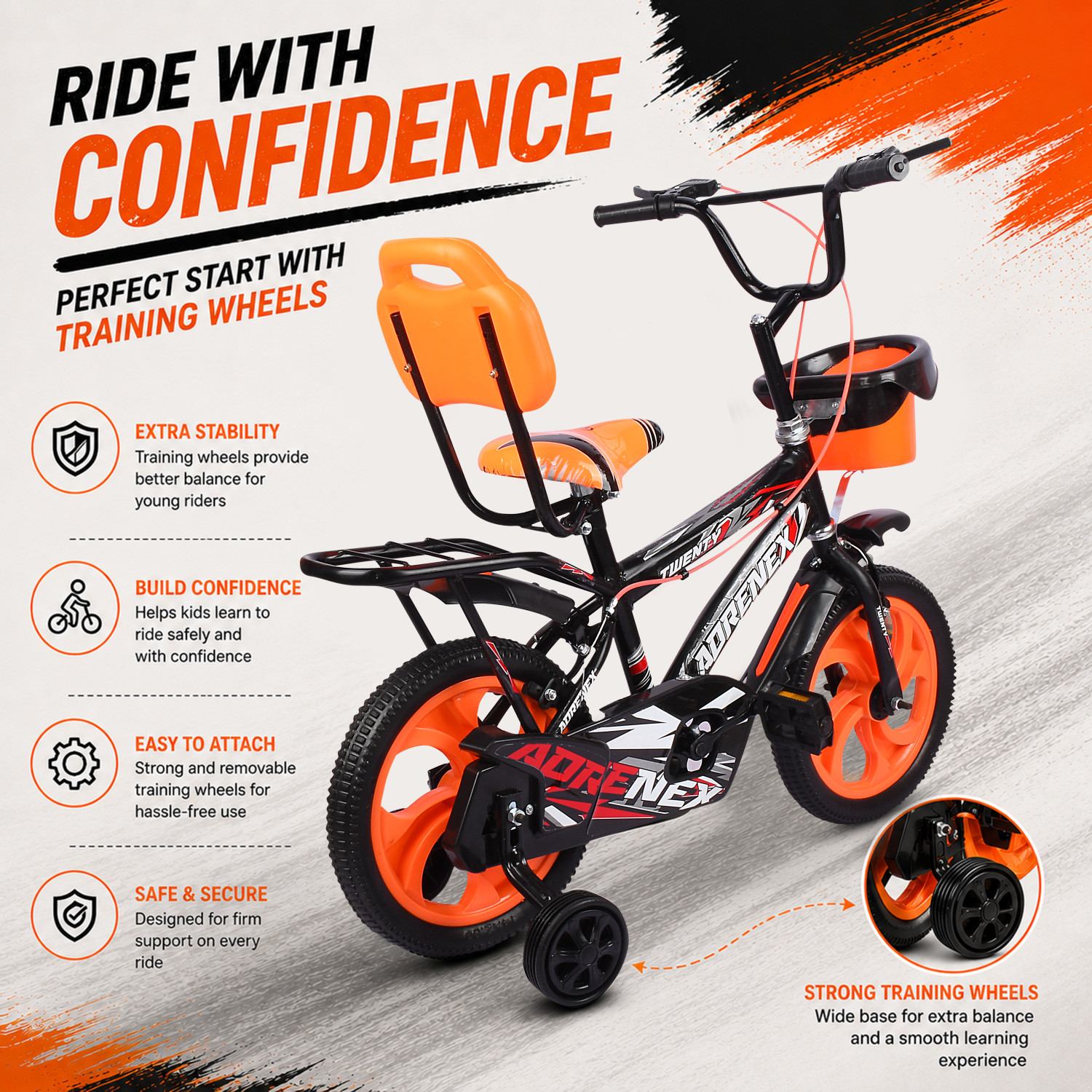 Image of Adrenex 14T PREMIUM BICYCLE FOR 3 TO 5 YEAR KIDS 14 T (inch) BMX Cycle