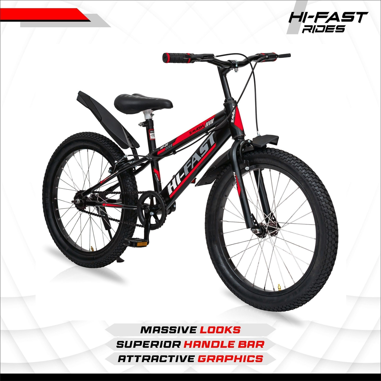 Image of Hi-Fast Smassh Sports Cycle For 7 To 10 Years Boys & Girls (85% Assembled) 20 T (inch) Road Cycle