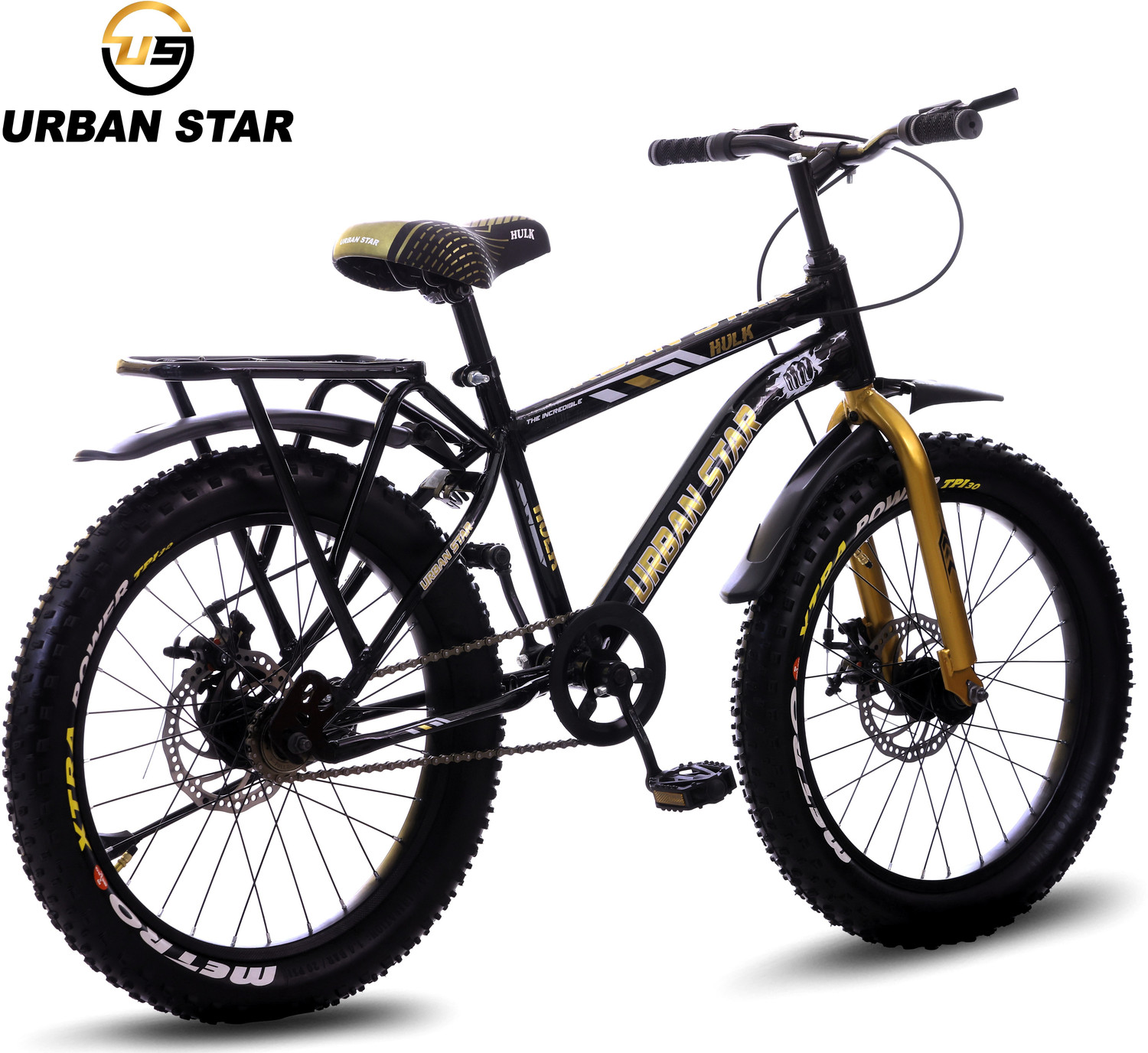 Image of Urban Star HULK | IBC | 20T BMX | IN-BUILT CARRIER | D /D | FAT TYRES | Semi Assembled | 20 T (inch) Fat Tyre Cycle