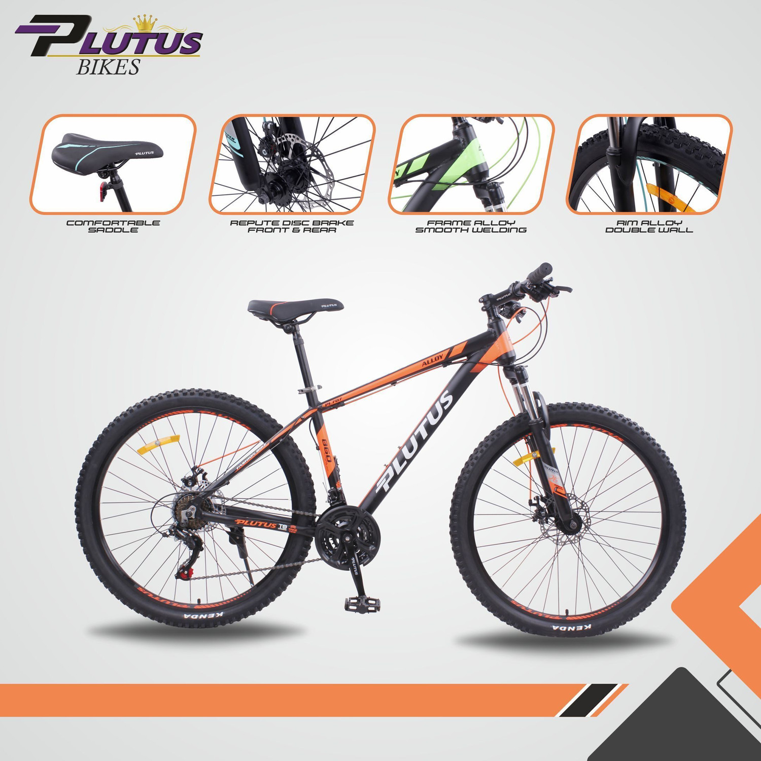 Image of PLUTUS Furion MTB Cycle with 21 Gears, Dual Disc Brake, Alloy Frame Cycle for Adult 27.5 T (inch) Mountain Cycle